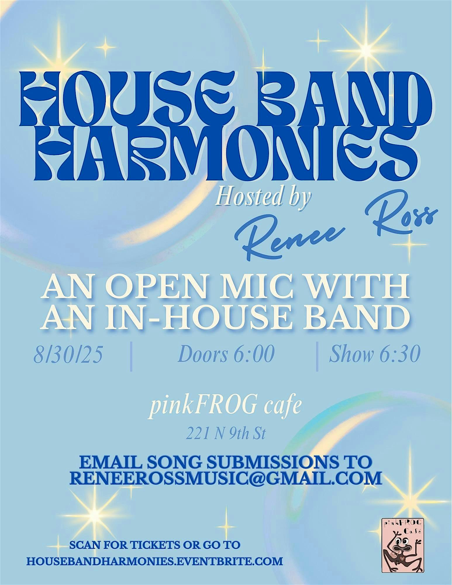 OPEN MIC NIGHT – House Band Harmonies – Open Mic With An In-House Band at pinkFROG cafe – Brooklyn, NY
