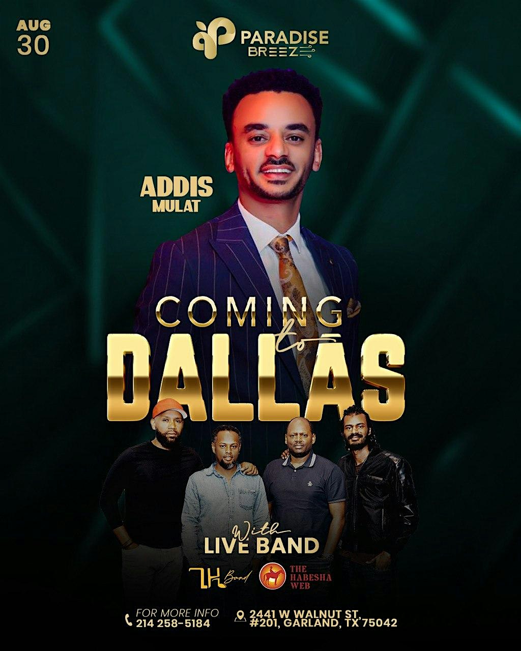 Addis Mulat Concert at 2441 W Walnut St suite 201 – Garland, TX