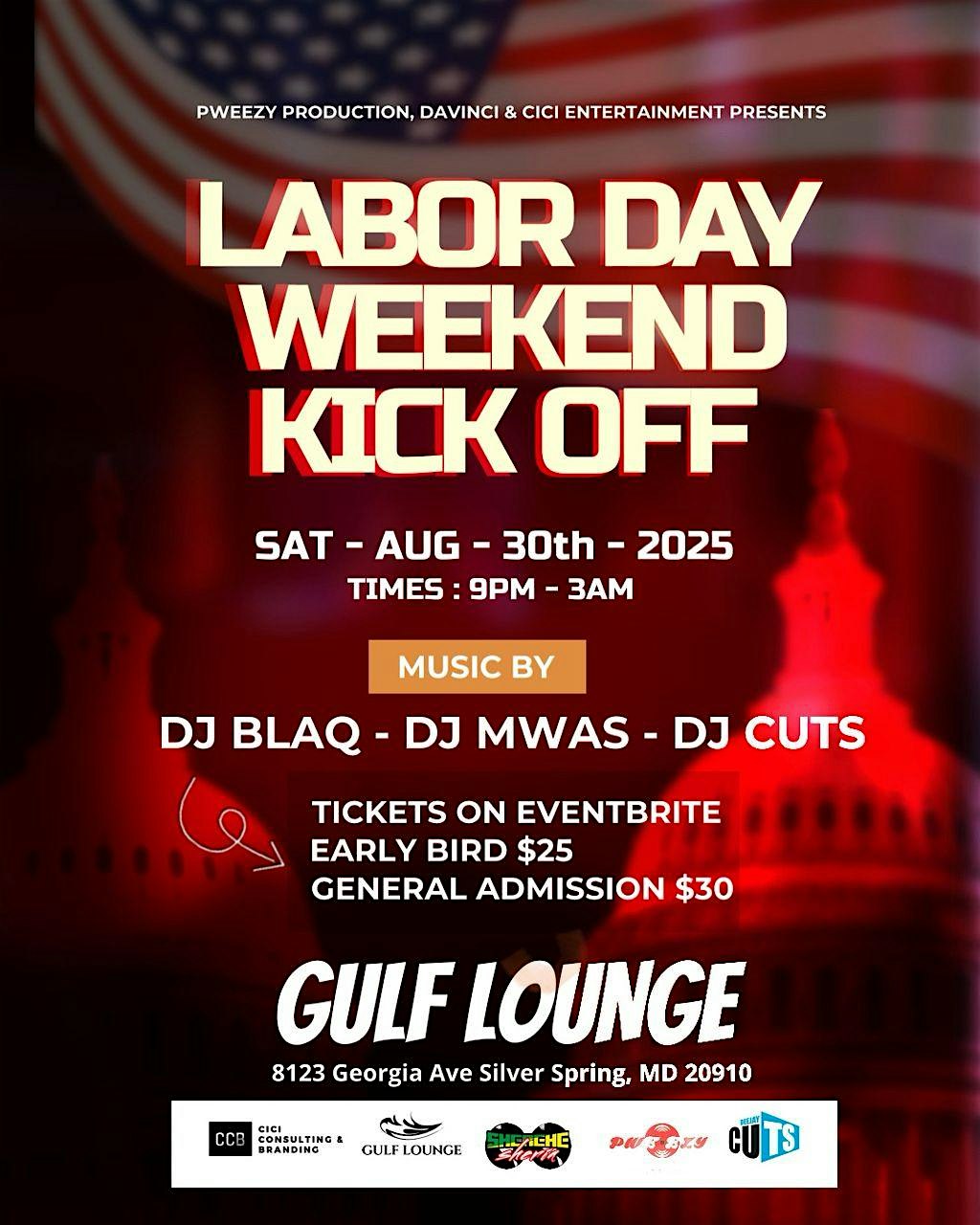 Labor Day Weekend Kick Off at Gulf Lounge – Silver Spring, MD