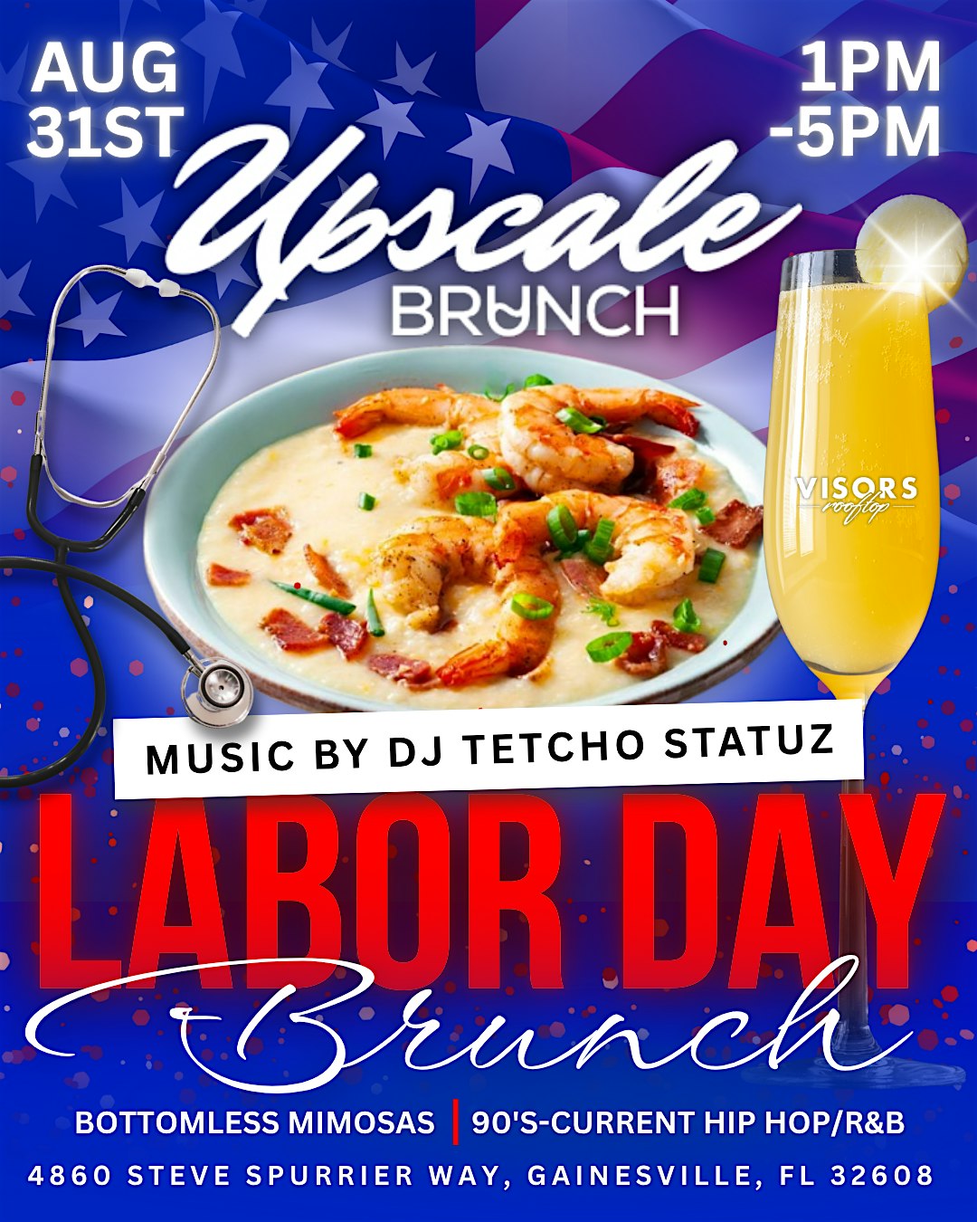 Upscale Brunch: Labor Day Edition at Visors Rooftop – Gainesville, FL