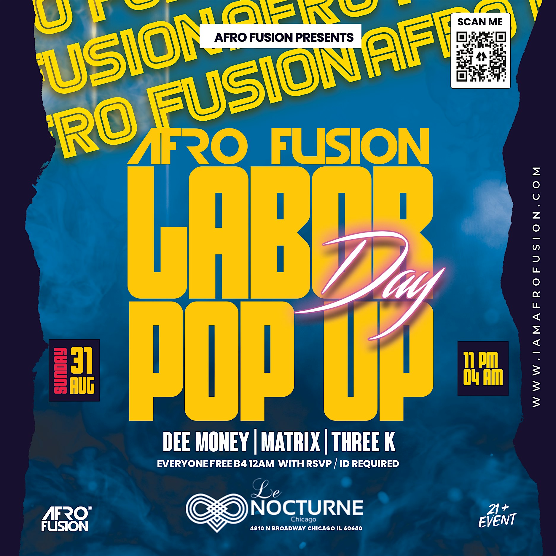 Afro Fusion Pop Up Edition [ Labor Day Edition] at Le Nocturne Chicago – Chicago, IL