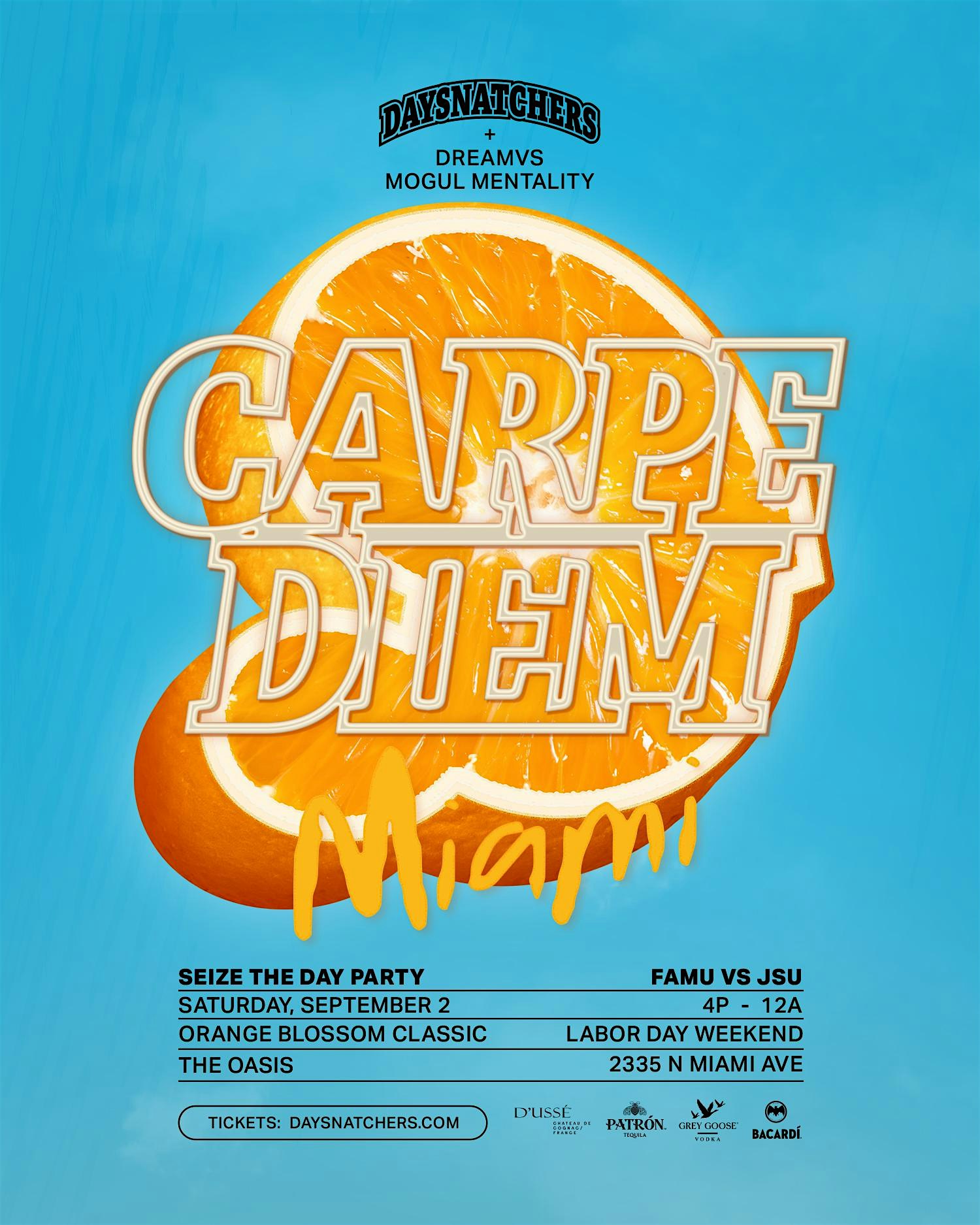 Carpe Diem Day Party: FAMU vs Howard + UM vs Notre Dame at Blackbird Ordinary – Miami, FL