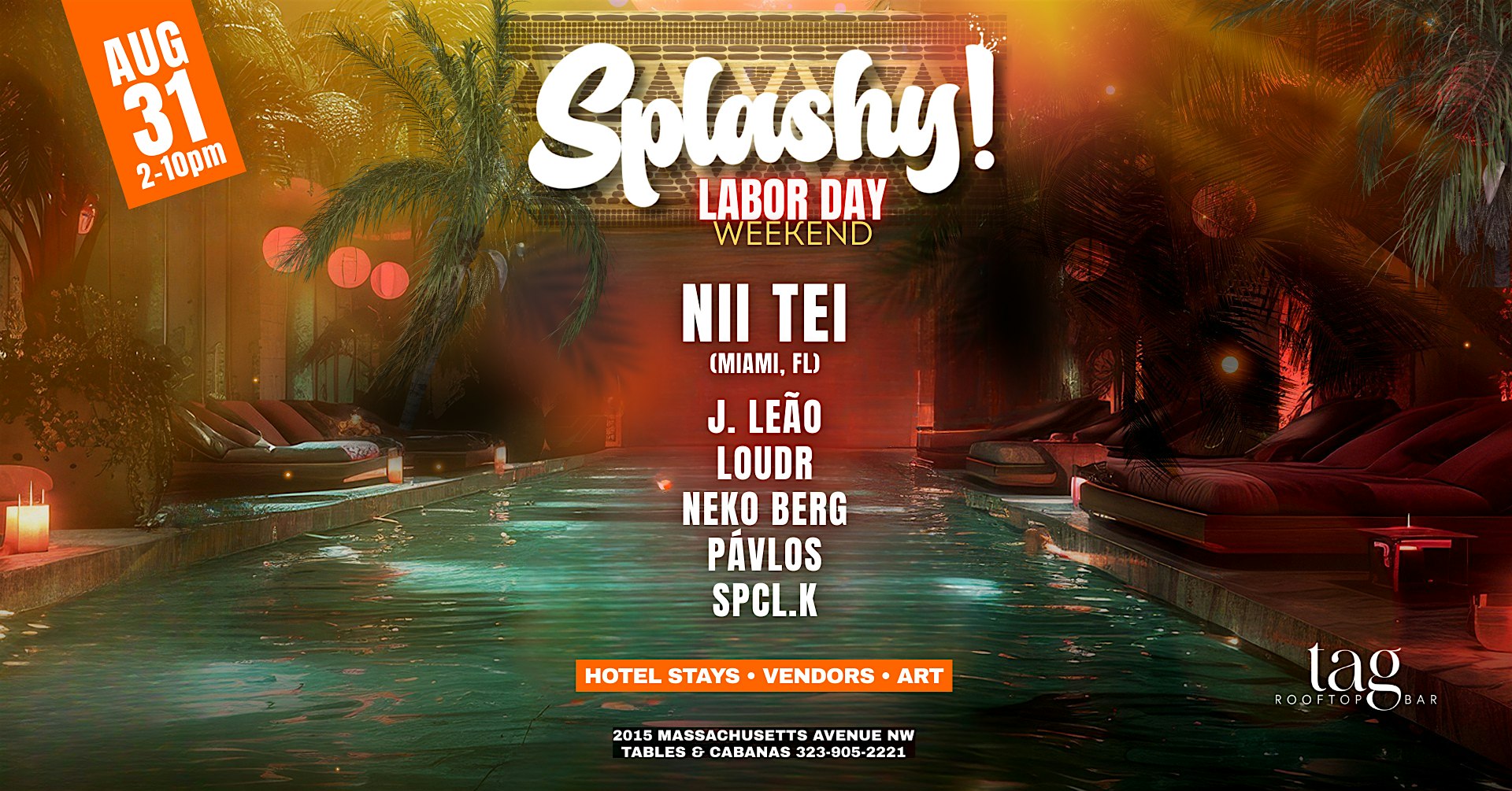 Splashy! LDW Pool Party at Tag Rooftop Bar at The Ven at Embassy Row – Washington, DC