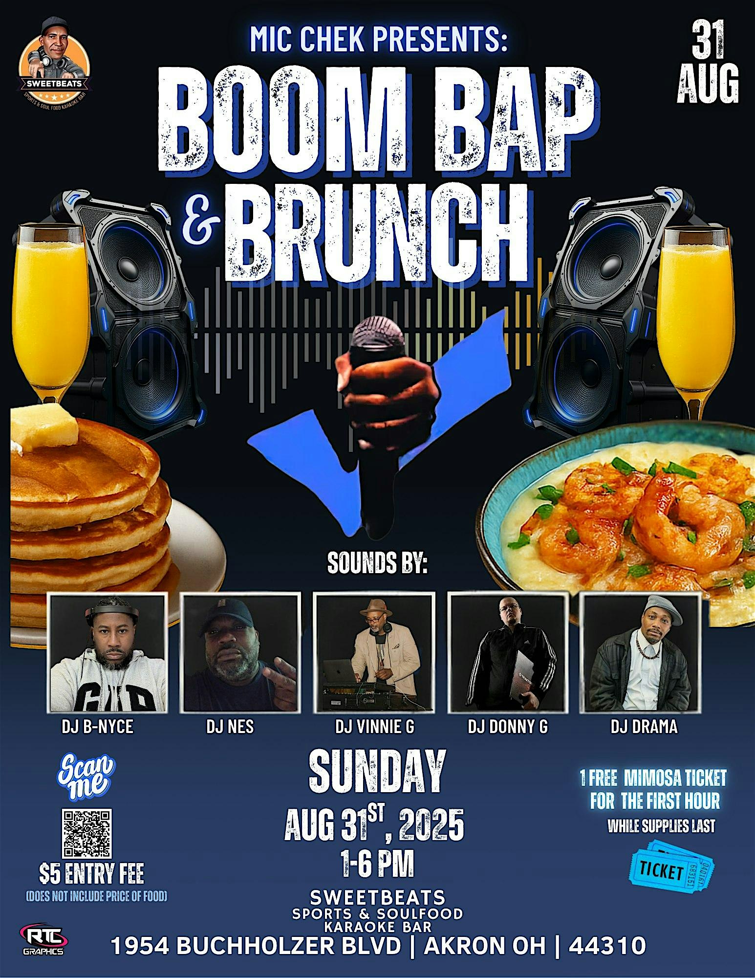 Boom Bap Brunch Labor Day Edition at SWEETBEATS SPORTS AND SOUL FOOD KARAOKE BAR – Akron, OH