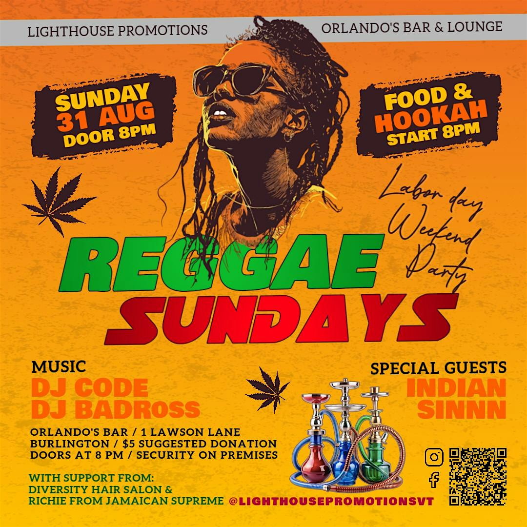 Reggae Sundays at Orlando’s: Labor Day Weekend Edition at Orlando’s Bar and Lounge – Burlington, VT