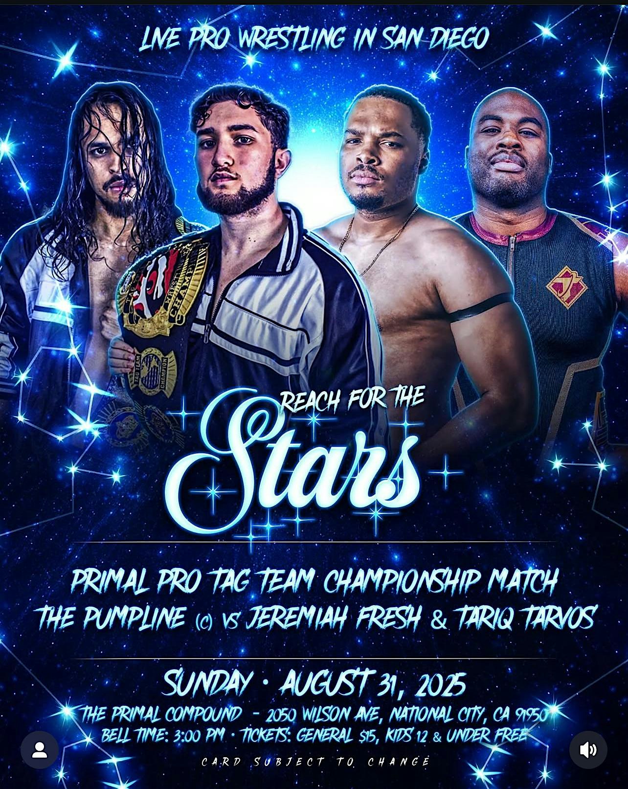 Tariq Tarvos Live at Primal Pro Wrestling at 2050 Wilson Ave – National City, CA