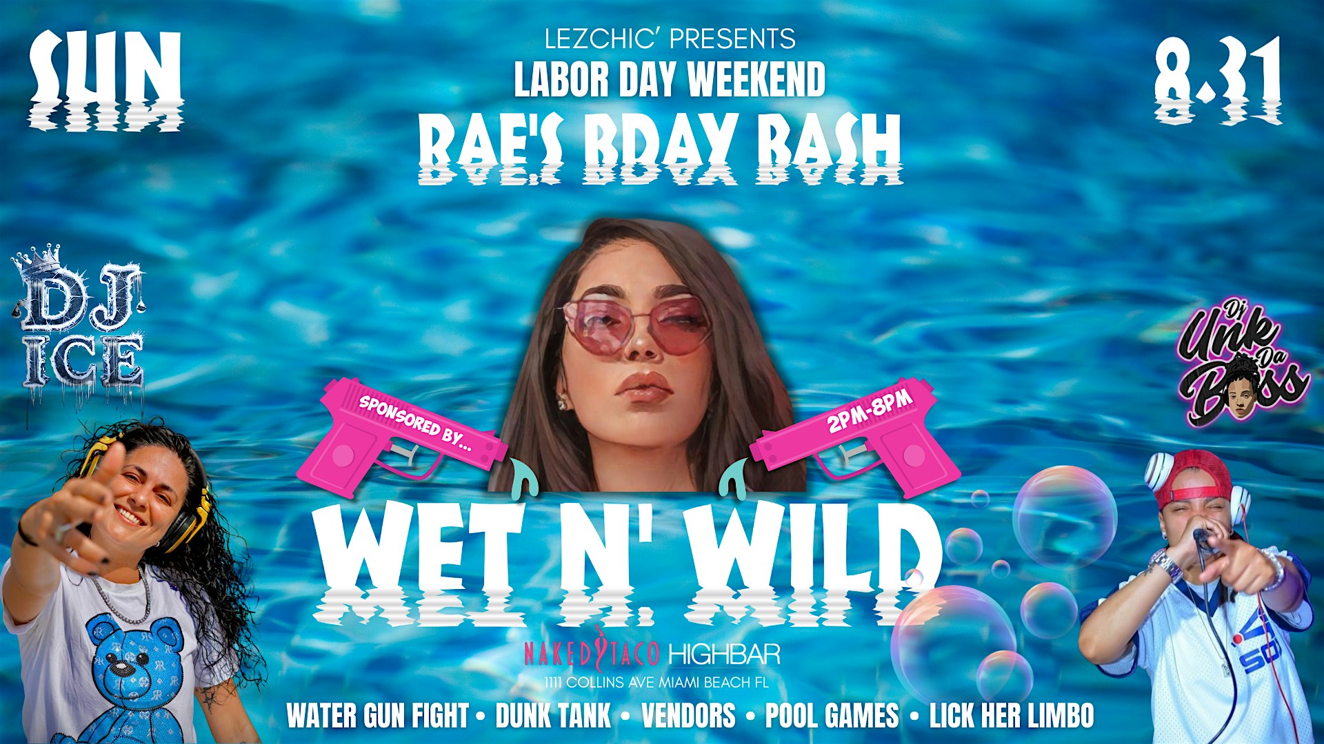 WET N WILD ROOFTOP POOL PARTY with Lezchic’ at HIGHBAR Pool + Bar + Sky – Miami Beach, FL