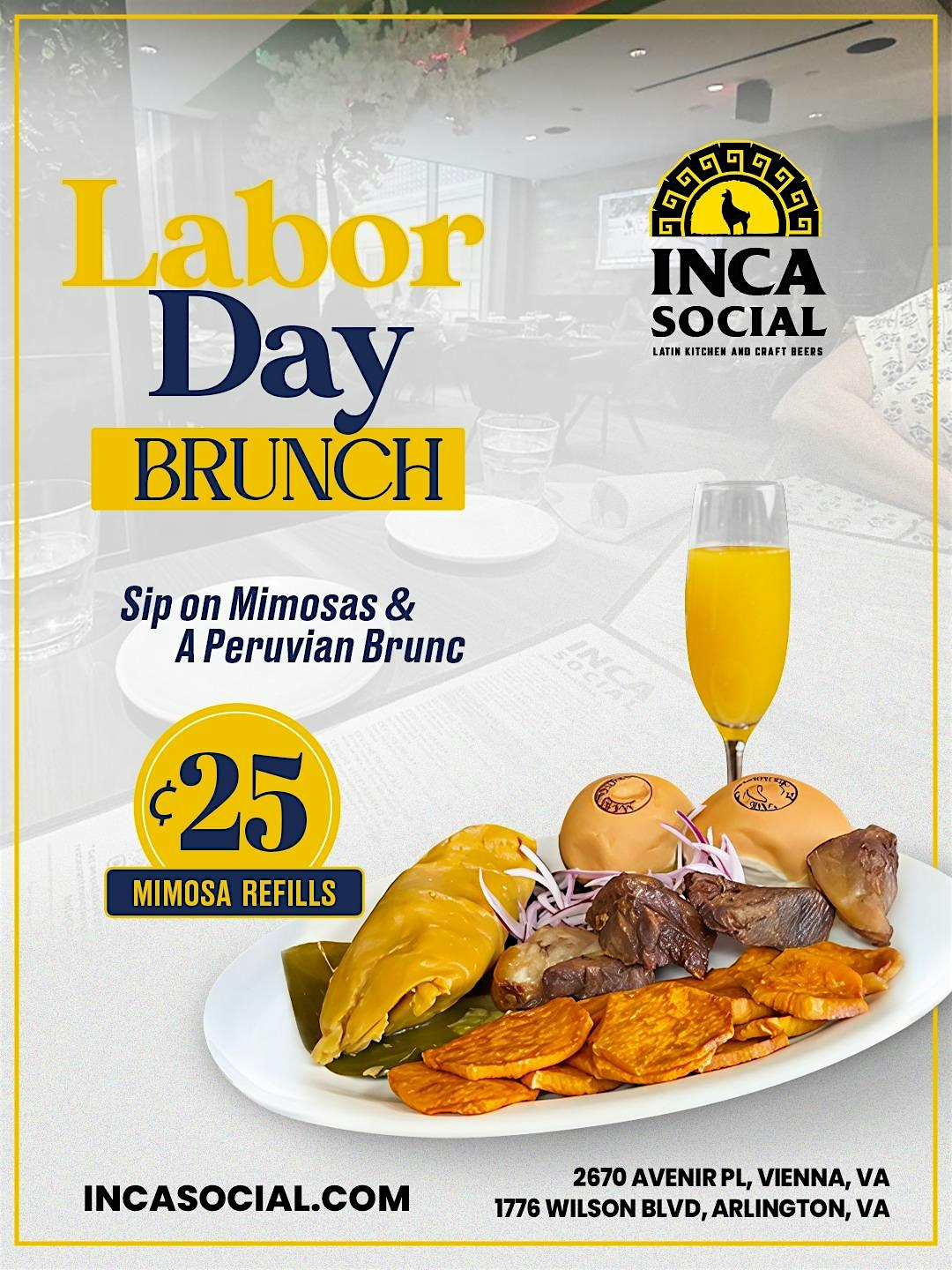 Labor Day Brunch at Inca Social #ArlingtonVA at Inca Social – Arlington, VA