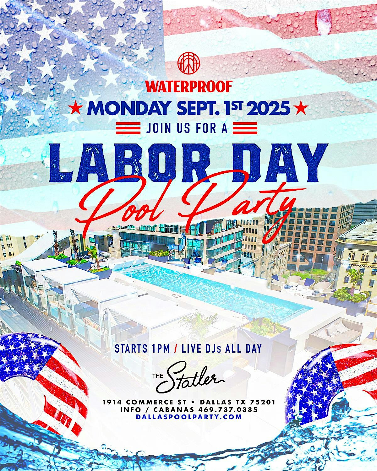 Labor Day Waterproof Rooftop Pool Party at Waterproof – Dallas, TX