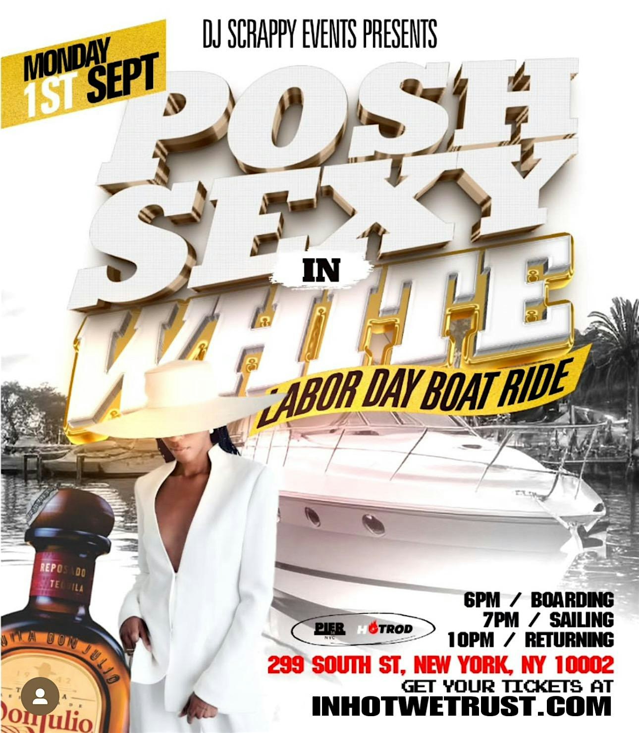 9/1 Monday Labor Day All White Cruise NYC at Pier 36 NYC – New York, NY