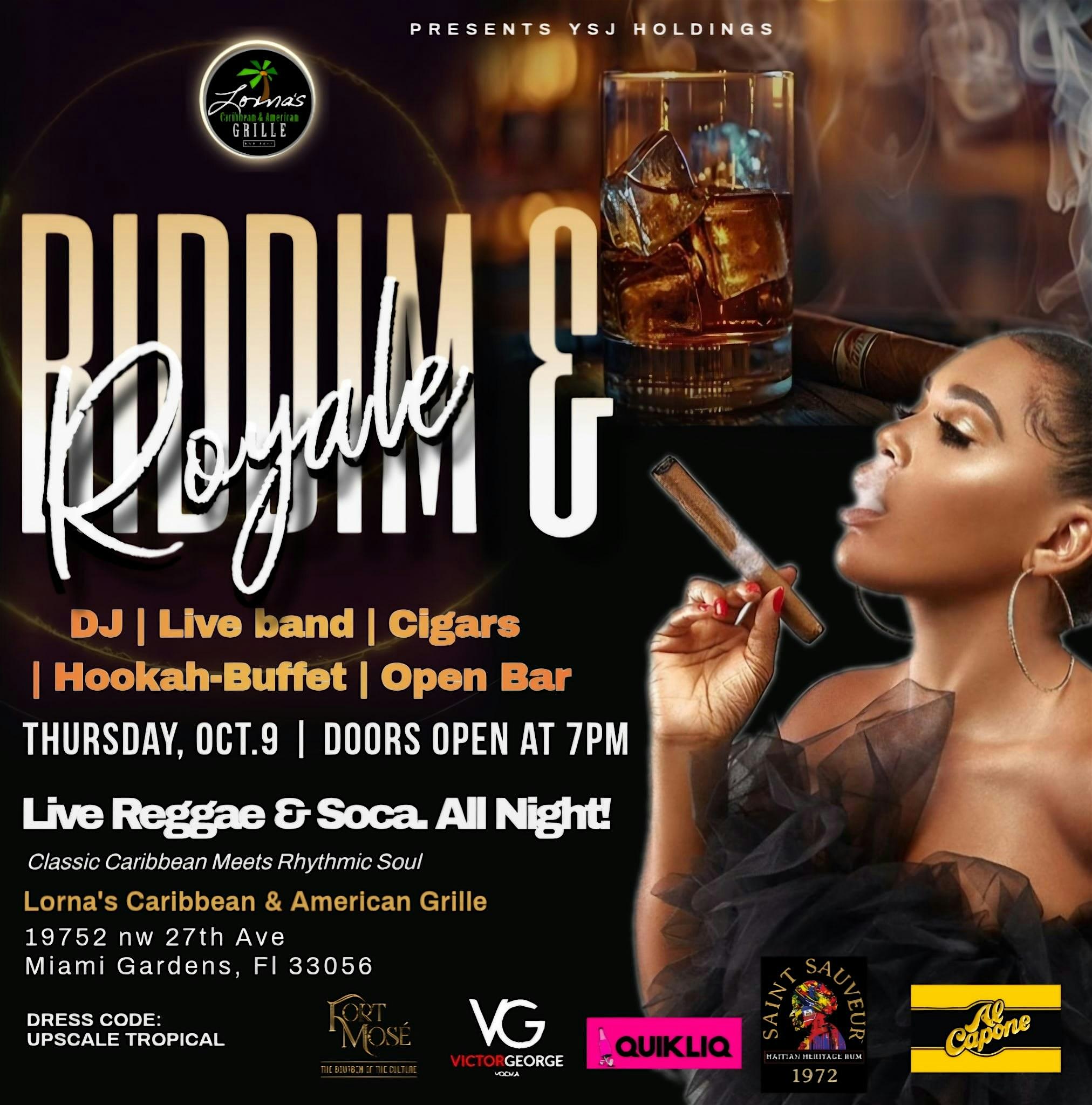 Royal & Riddim Reggae and Soca Night at 19752 NW 27th Ave – Miami Gardens, FL