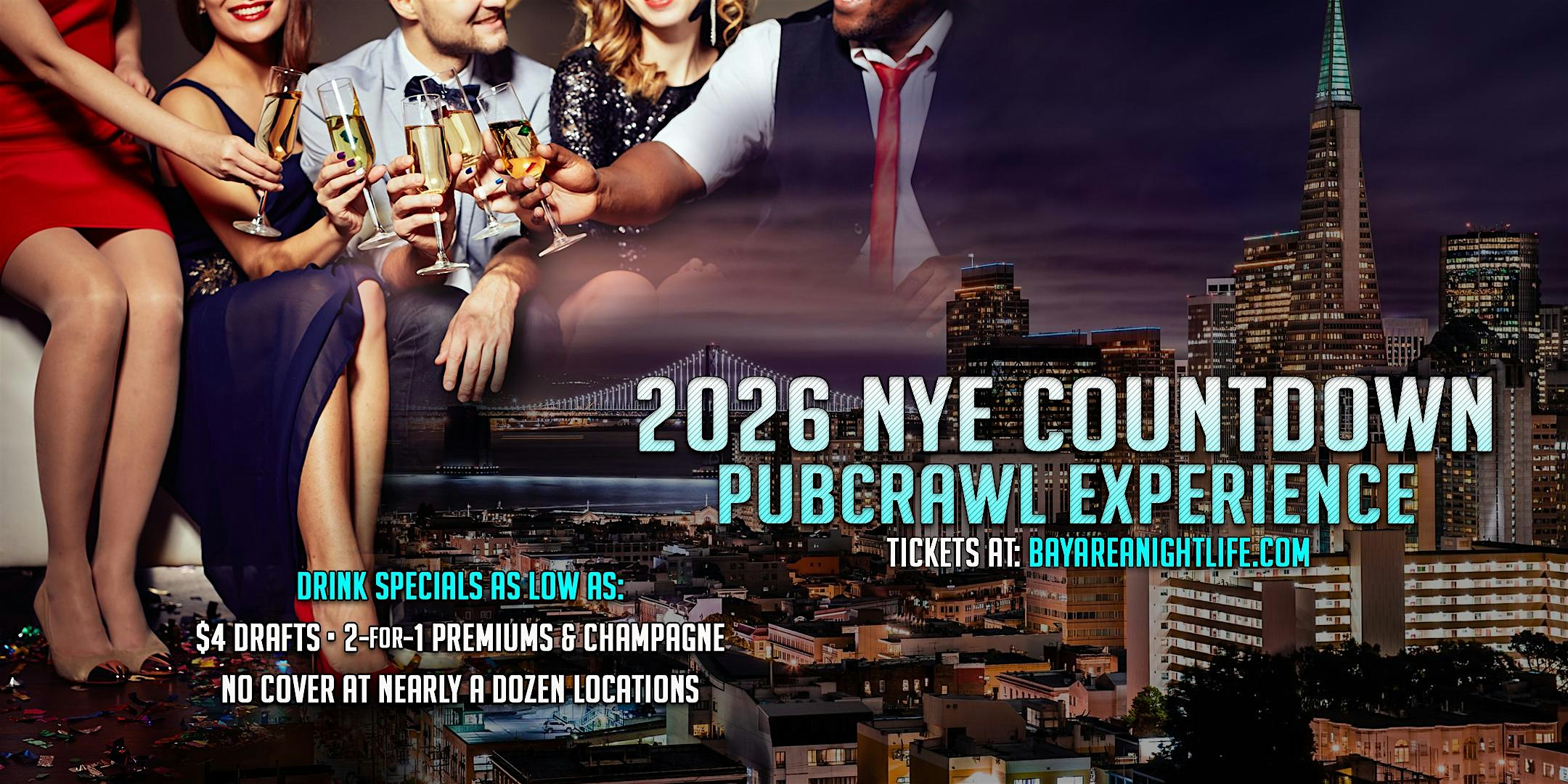 San Francisco New Years Eve Pub Crawl Party 2026 at Comet Club SF – San Francisco, CA