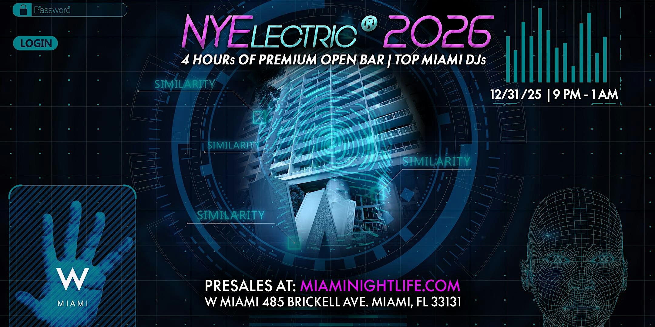 2026 W Hotel Miami New Year’s Eve Party at W Miami Downtown – 15th Floor Rooftop Lounge – Miami, FL