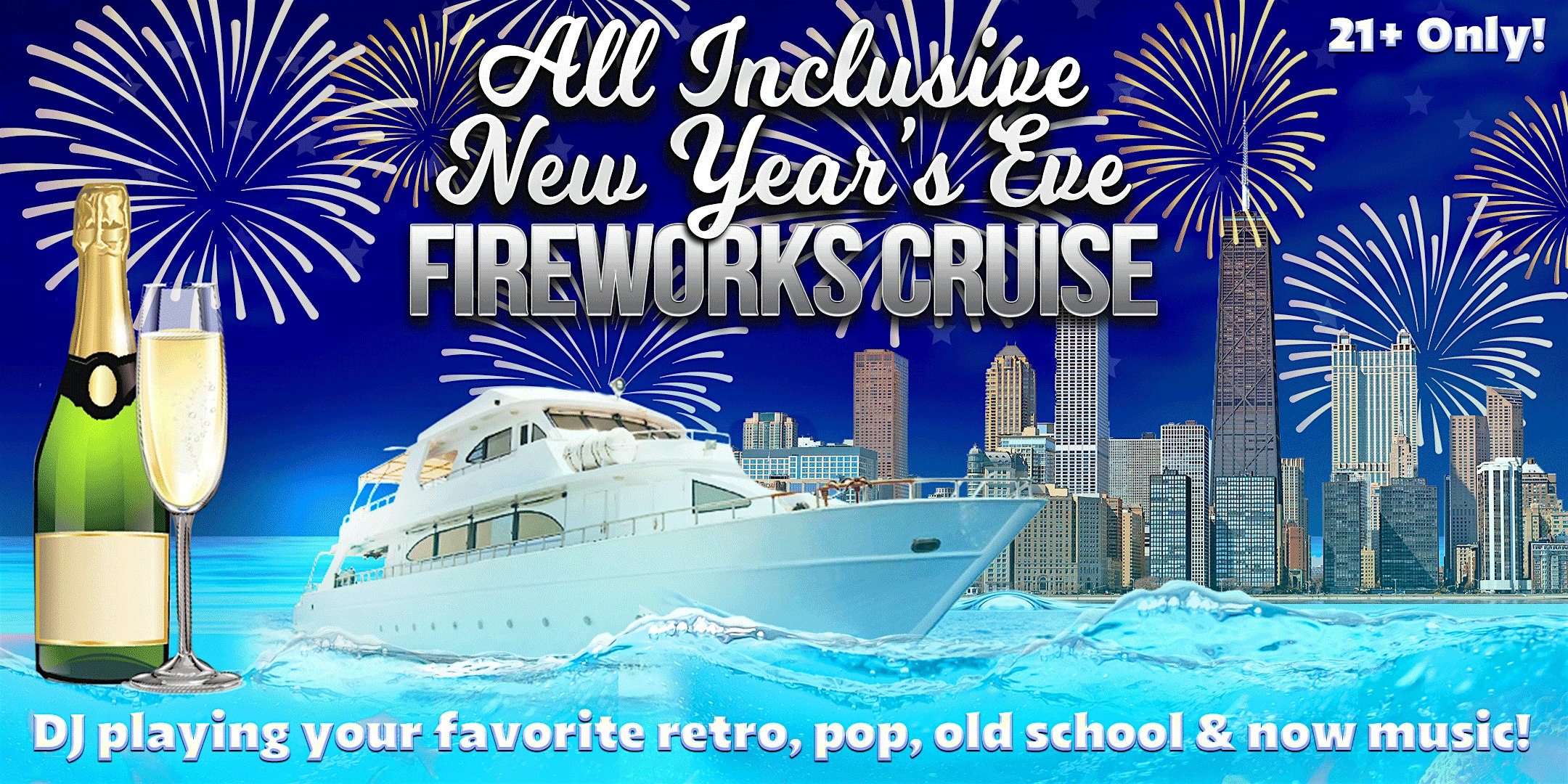 All Inclusive New Year’s Eve 2026 Fireworks Cruise aboard Anita Dee II at Anita Dee II TEMPORARILY LOCATED at BURNHAM HARBOR (See directions below) – Chicago, IL