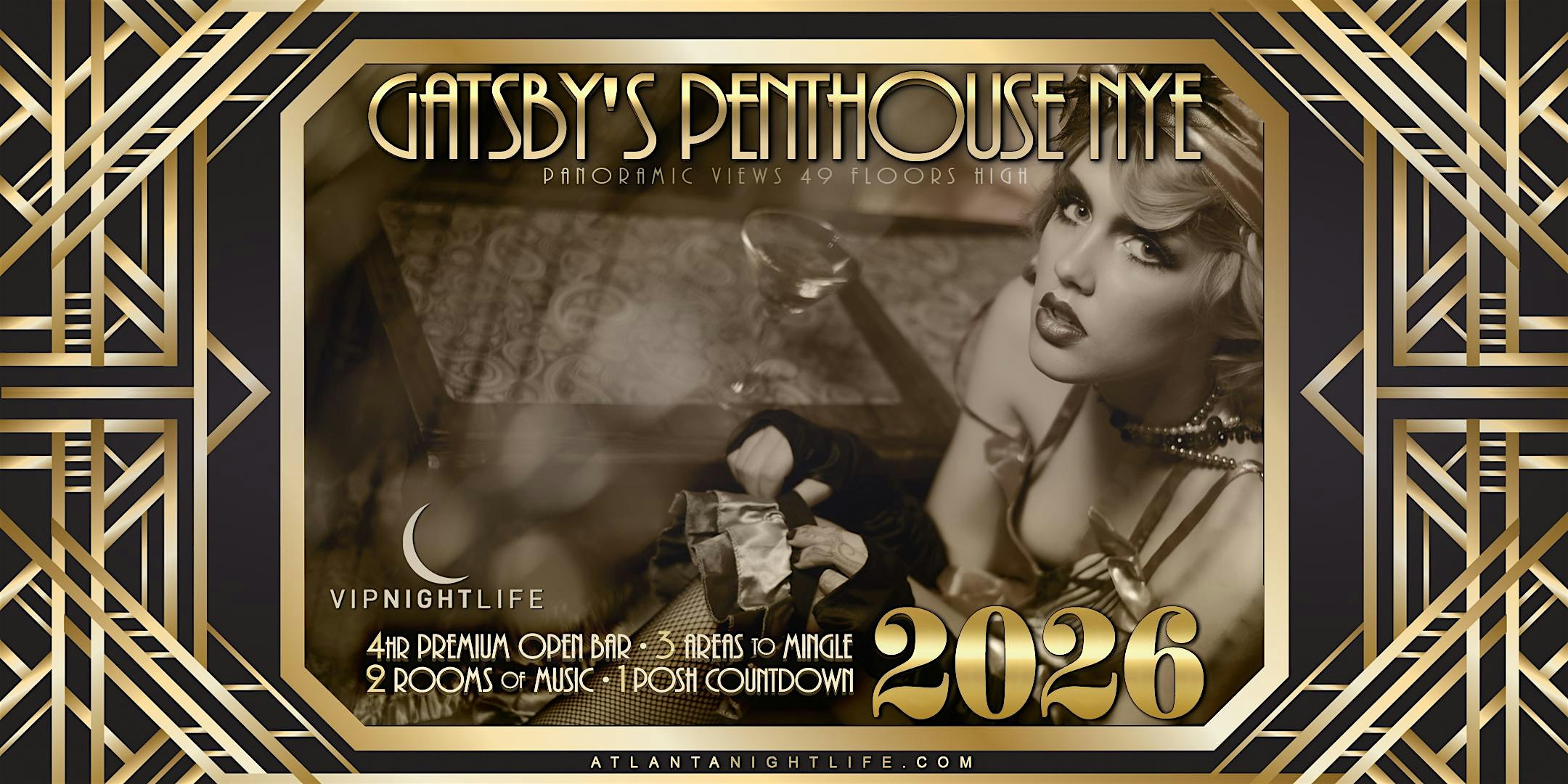 Atlanta New Year’s Eve Party 2026 | Gatsby’s Penthouse at Commerce Club Atlanta – Atlanta, GA