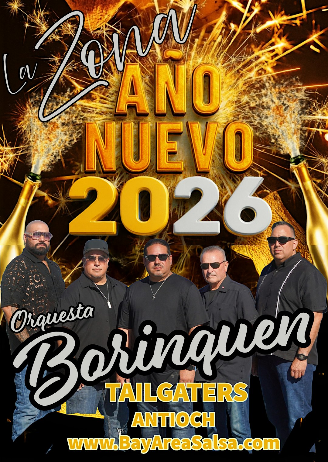 NYE w/ Orquesta Borinquen at Tailgaters in Antioch for La Zona at Tailgaters Sports Bar & Grill – Antioch, CA