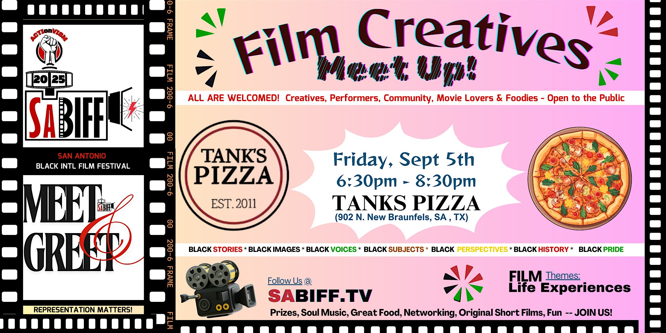 SABIFF 2025 MEET & GREET – SEPT at Tank’s Pizza – San Antonio, TX