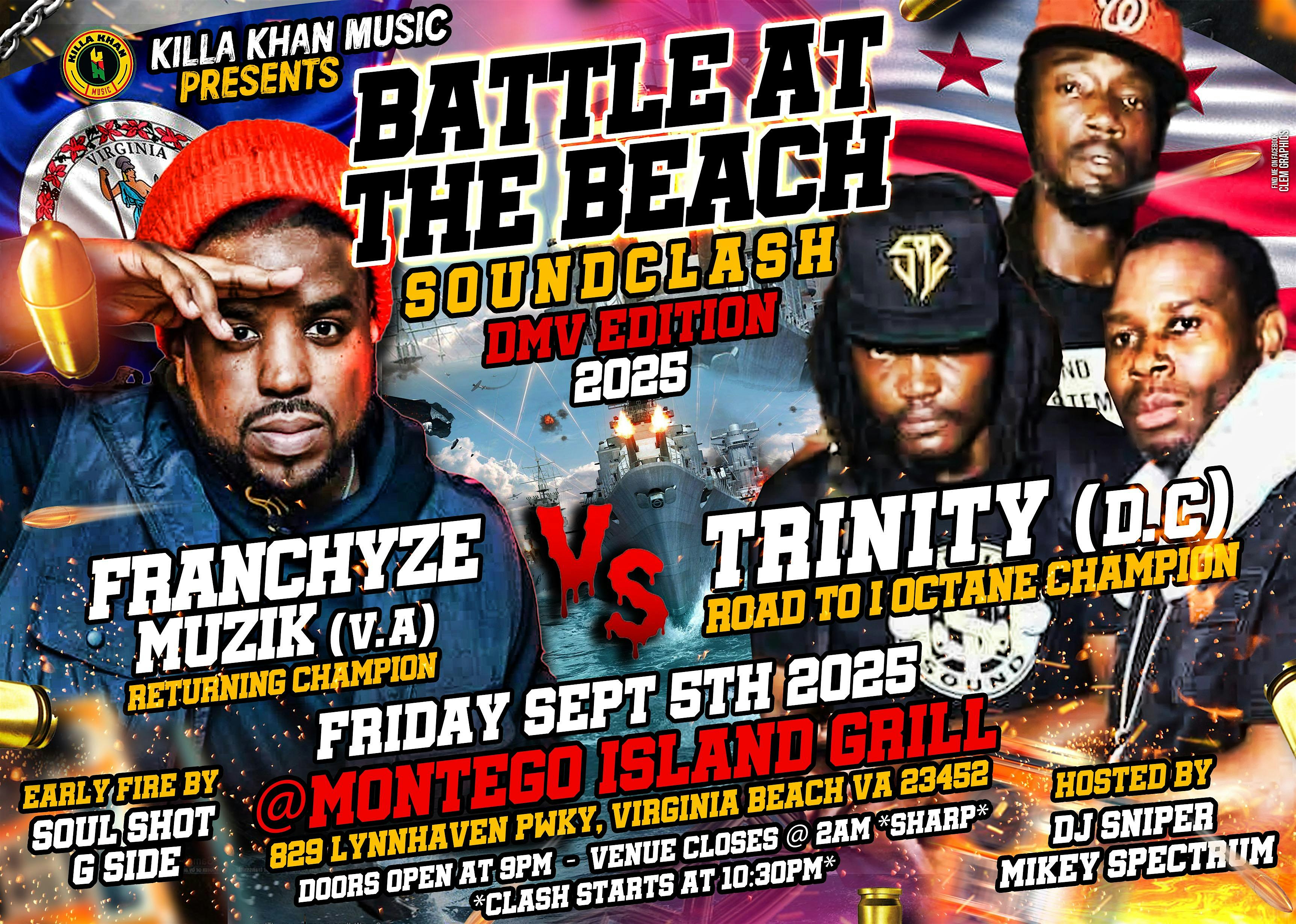 BATTLE AT THE BEACH SOUND CLASH at Montego Island Grill – Virginia Beach, VA