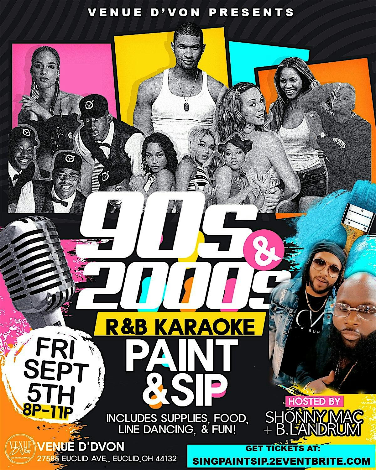 90’s & 2000’s R&B Karaoke Paint & Sip at Venue D’Von – Euclid, OH