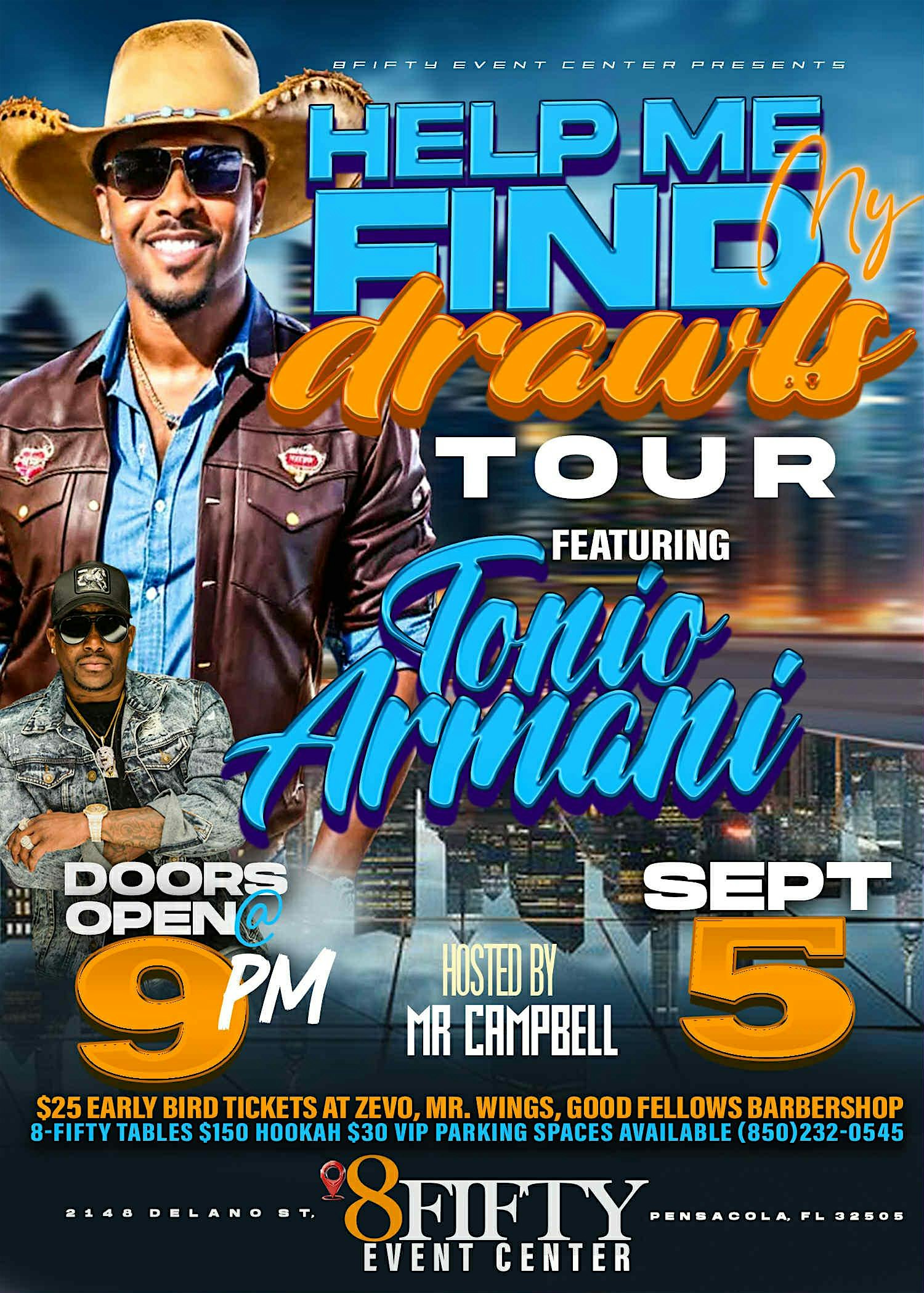 Tonio Armani Live in Pensacola Florida at 8Fifty Event Center – Pensacola, FL