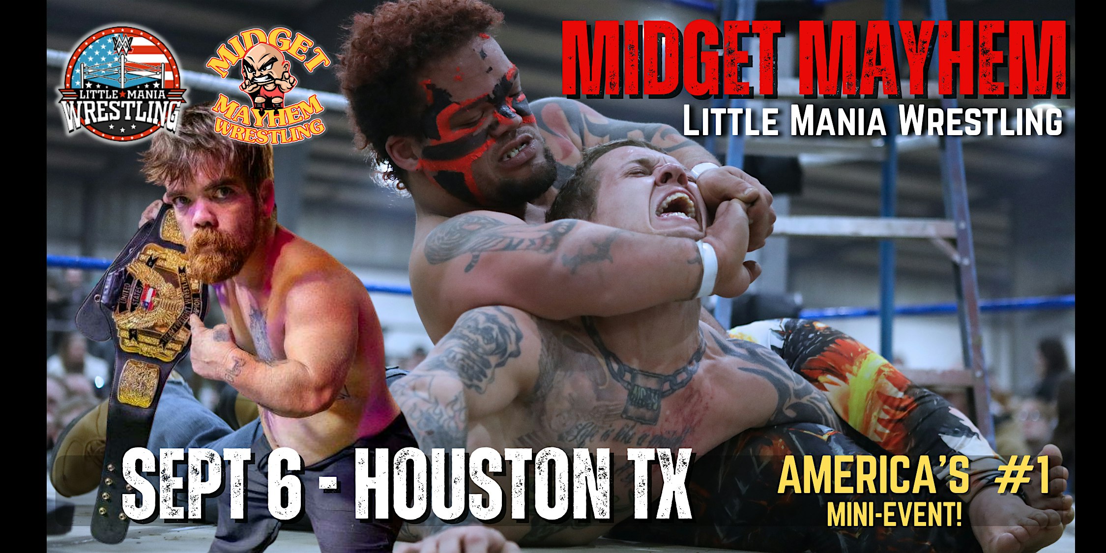 “Midget Mayhem / Little Mania” Mini Wrestling LIVE! Houston TX 18+ at The Caboose Bar & Grill – Houston, TX