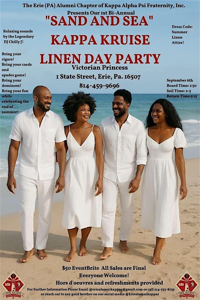 Erie Kappa Kruise 2025 (Linen Day Party) at Victorian Princess Cruise Line – Erie, PA