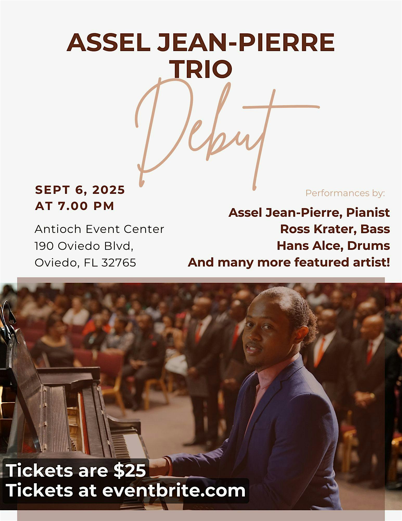 Debut! Assel Jean-Pierre Trio at Antioch Event Center – Oviedo, FL