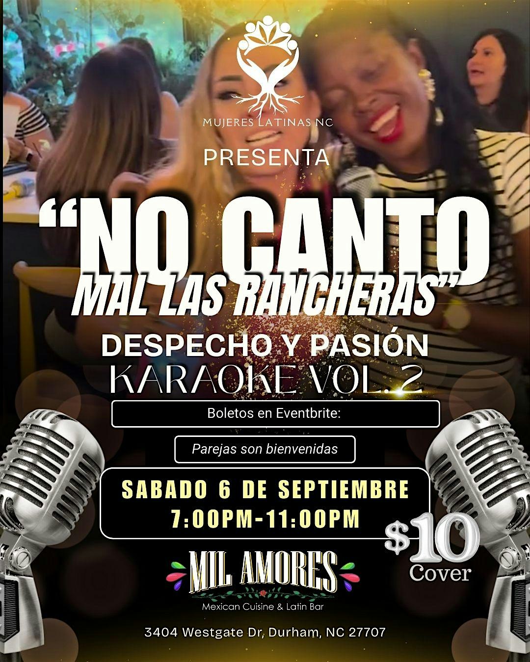 Latinas NC Karaoke – Vol. 2 Despecho y Pasión at Mil amores Mexican cuisine & Latin bar – Durham, NC