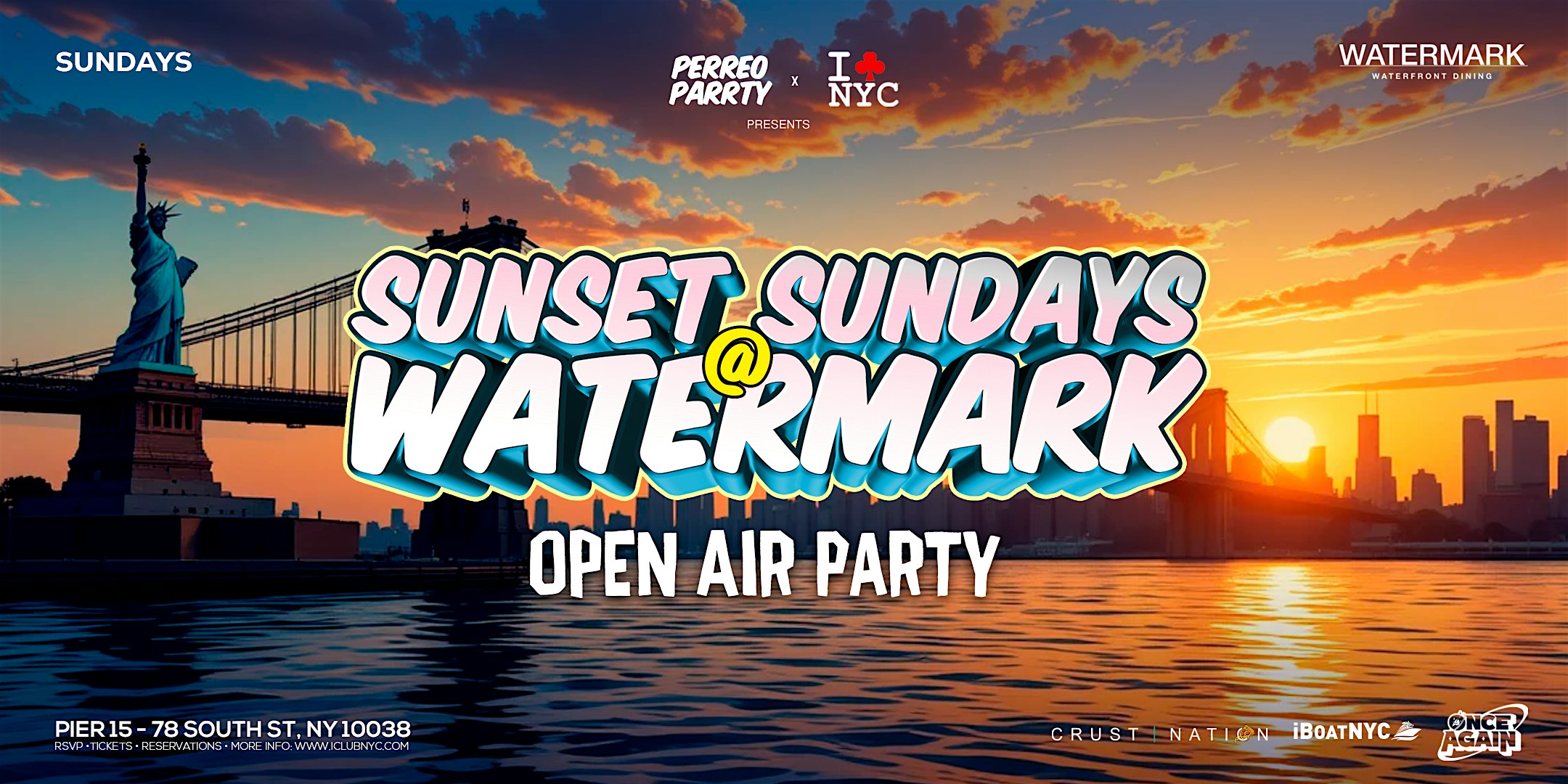 SUNDAY OPEN AIR PARTY @ WATERMARK PIER 15 at Watermark – New York, NY