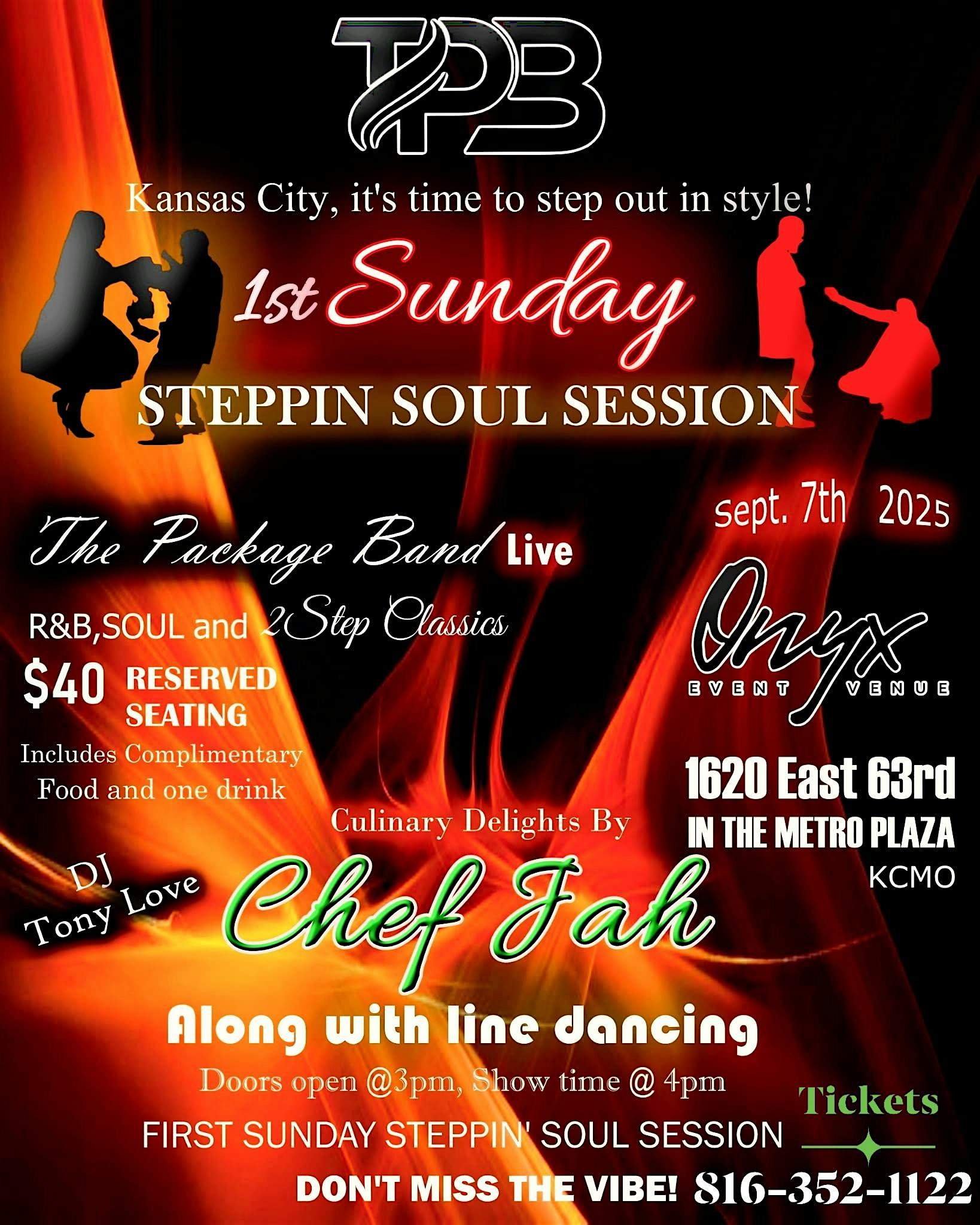 1st SUNDAY STEPPIN’ SOUL SESSION at Onyx Event Venue – Kansas City, MO