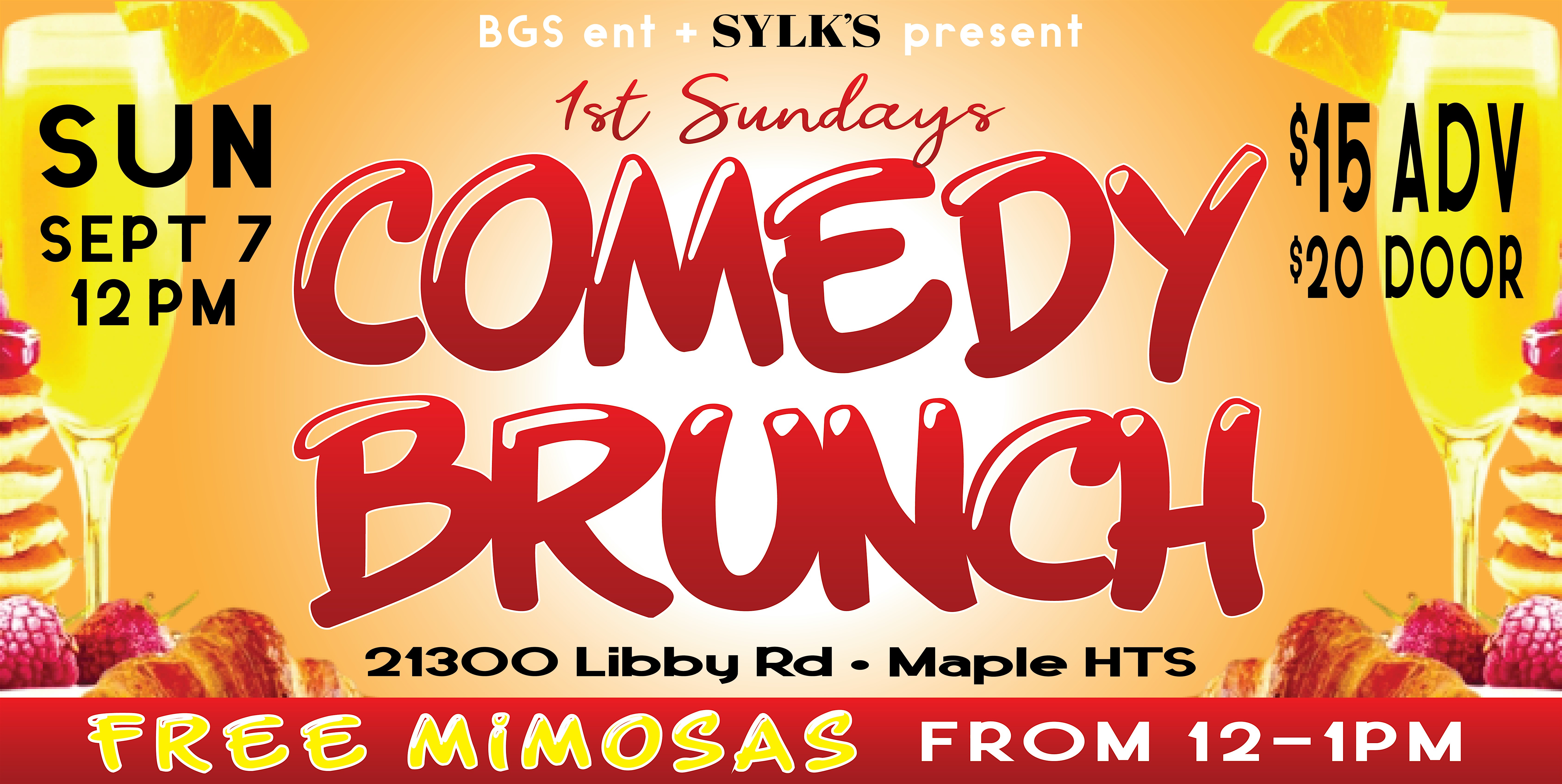 1st Sundays Comedy Brunch at SYLK’S at SAM SYLK’S – Maple Heights, OH