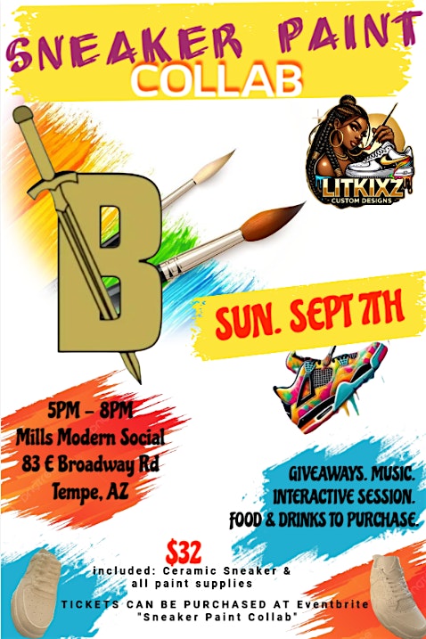 SNEAKER PAINT COLLAB at Mill’s Modern Social – Tempe, AZ