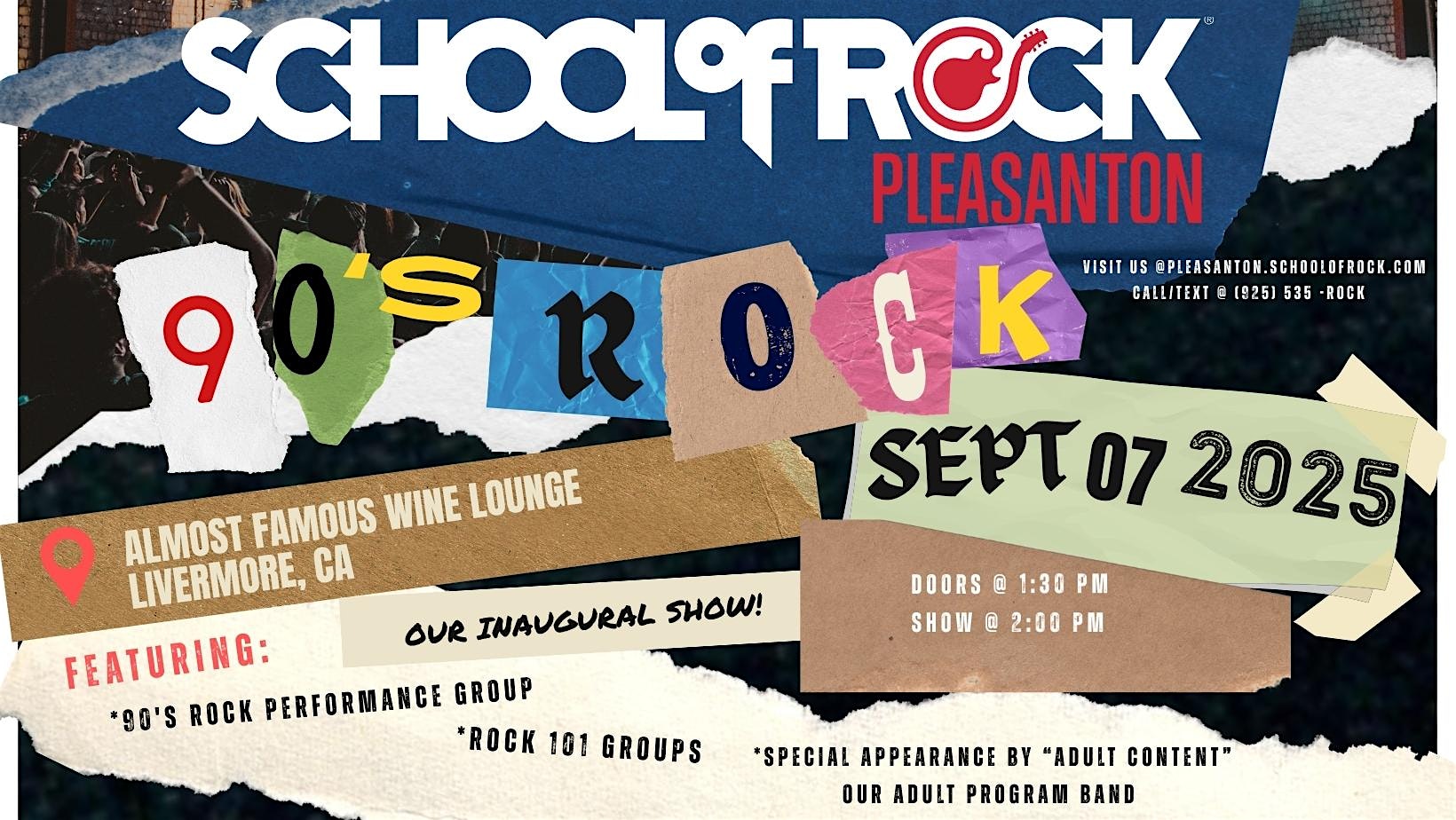 School of Rock Pleasanton: 90s Rock at Almost Famous Wine Lounge – Livermore, CA