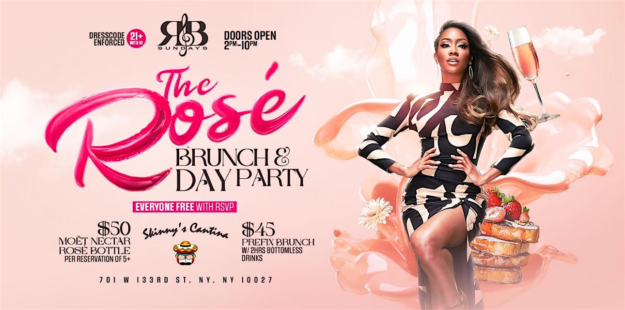 Sunday Funday Brunch, Day Party, $50 Moet Rose, Bdays Free Brunch at Skinny’s Cantina On The Hudson – New York, NY
