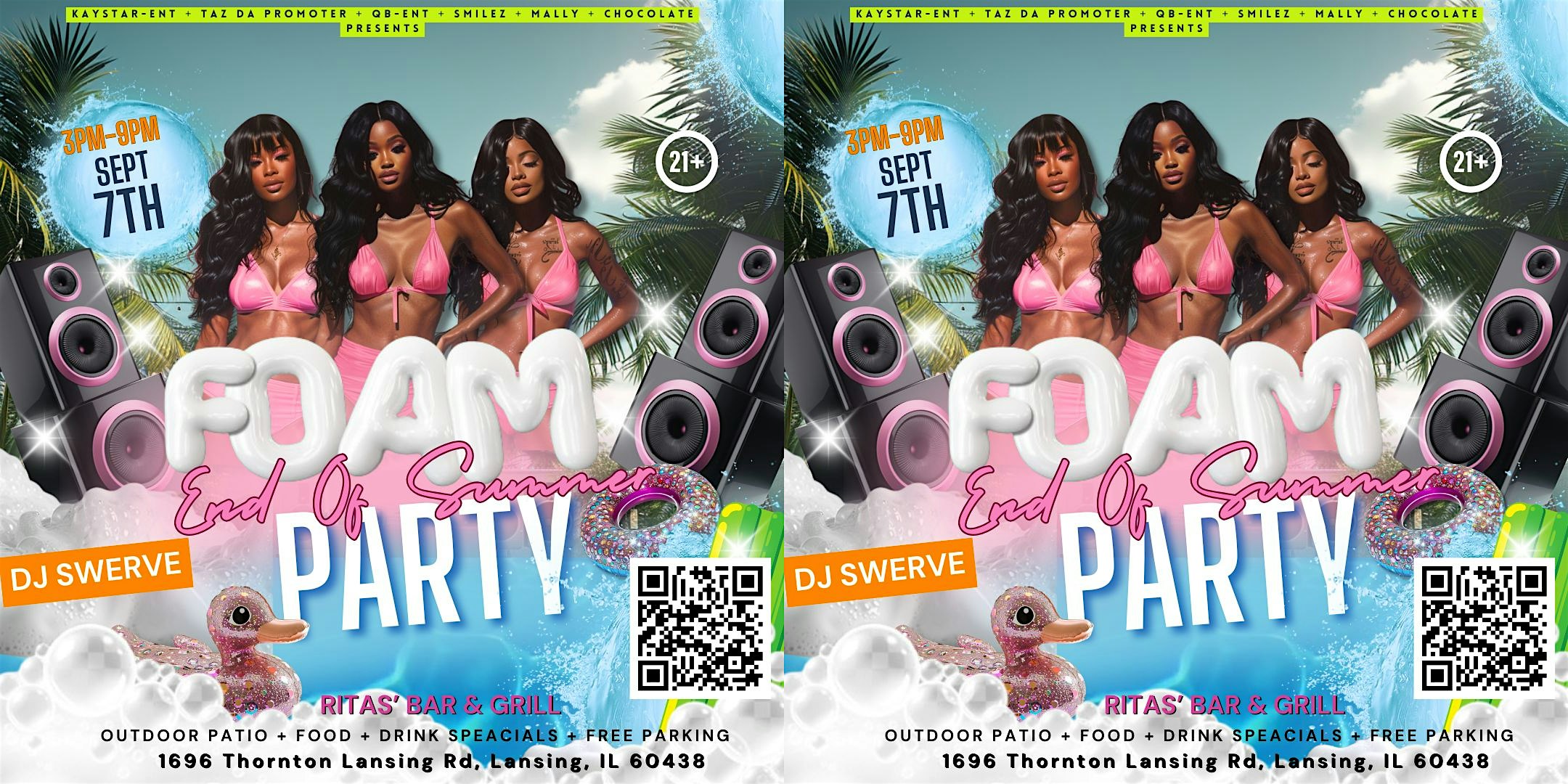 THE ULTIMATE END OF SUMMER FOAM PARTY at Rita’s Bar and Grill – Lansing, IL