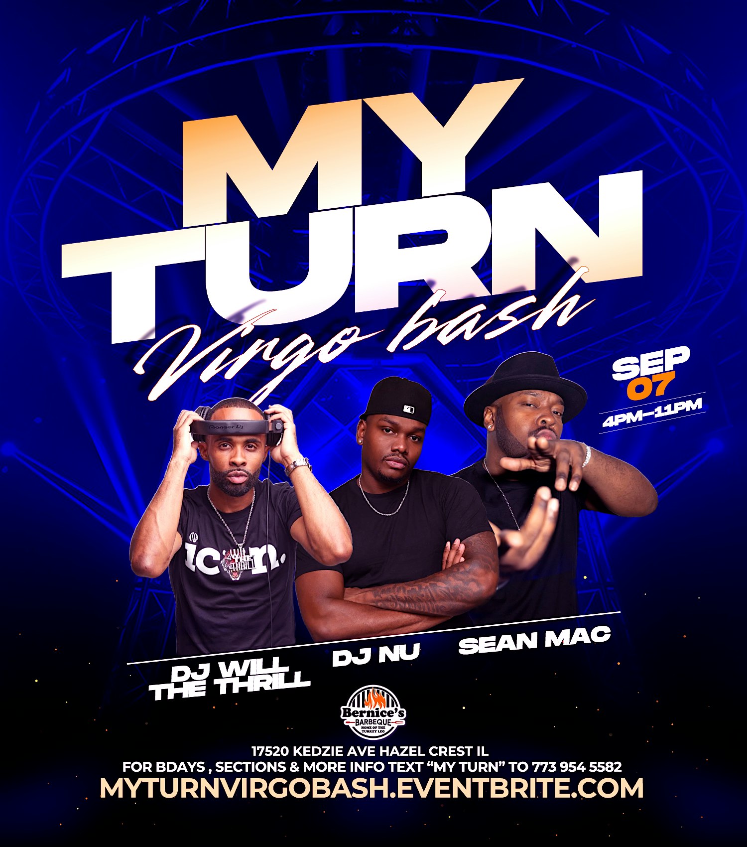 My Turn Virgo Bash at Bernices Barbeque Bar & Grill – Hazel Crest, IL