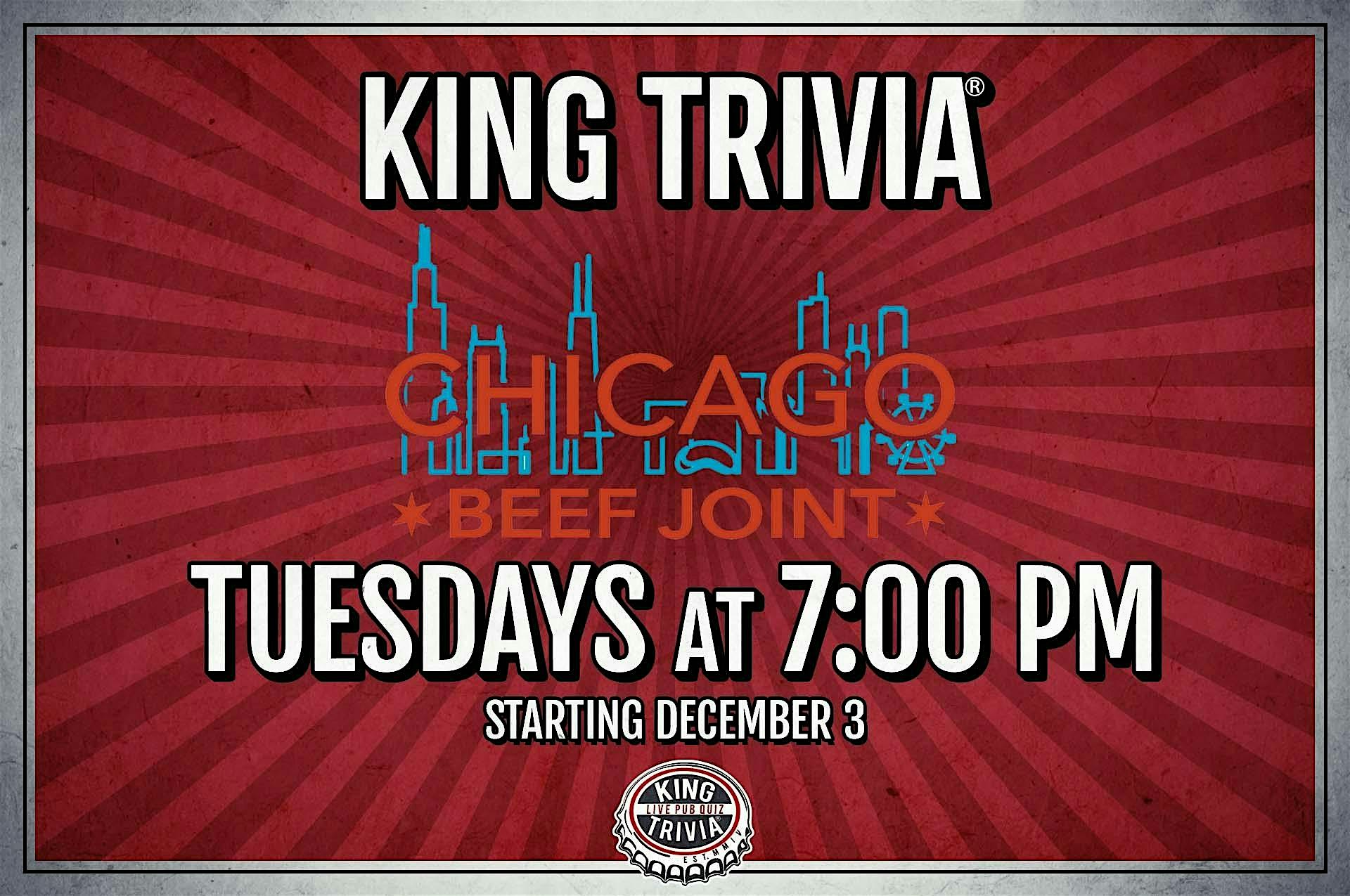 Trivia Night at Chicago Beef Joint at Chicago Beef Joint – Grand Rapids, MI