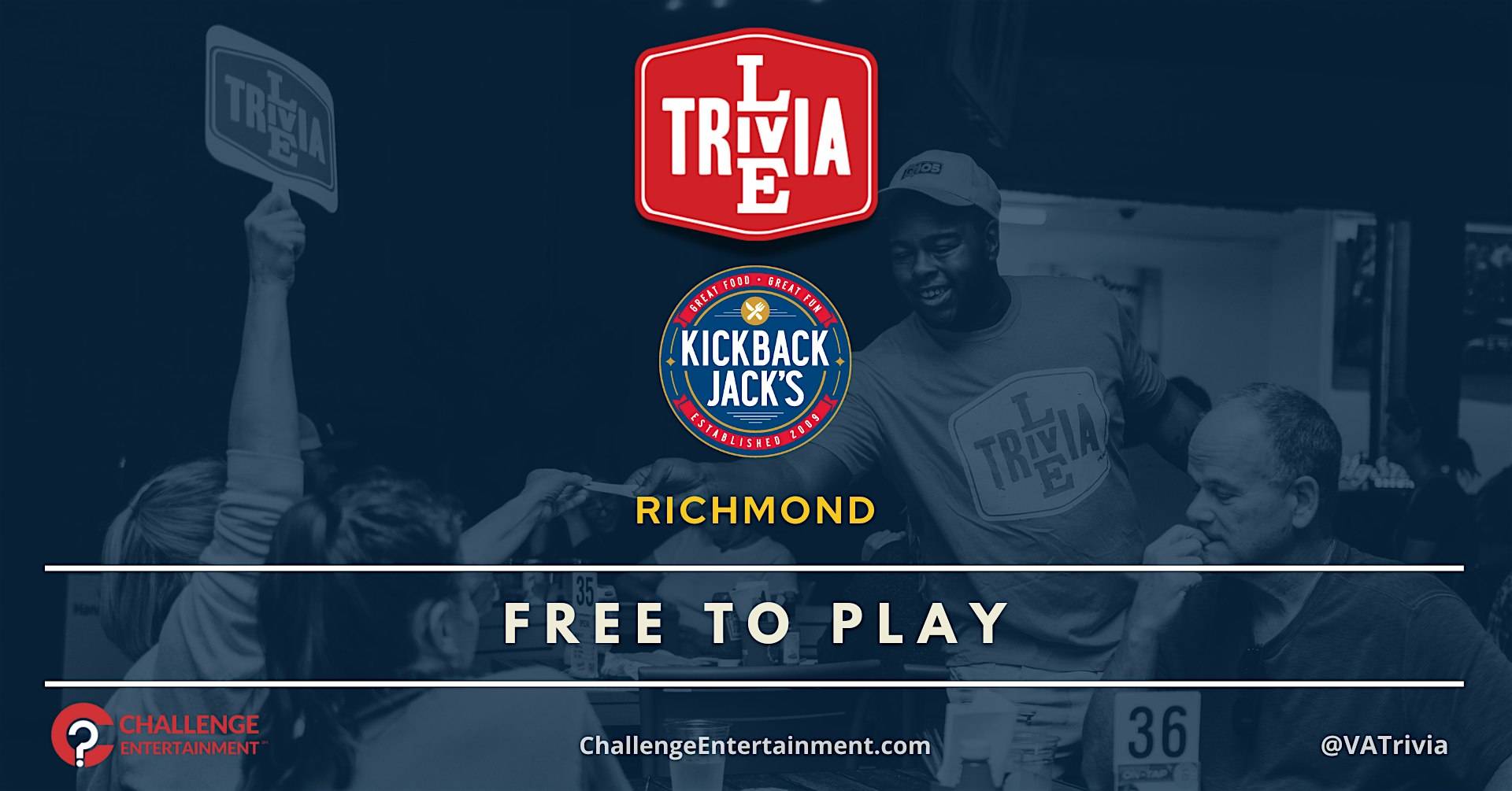 Weekly Live Trivia Nights at Kickback Jack’s – Richmond at Kickback Jack’s – Richmond, VA