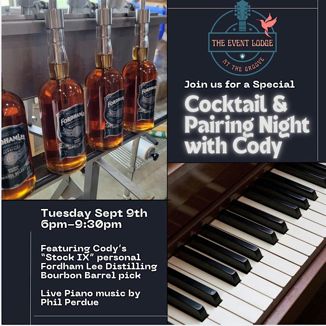Cody Cocktail Pairing in the Groove Event Lodge at The Groove – Delmar, MD