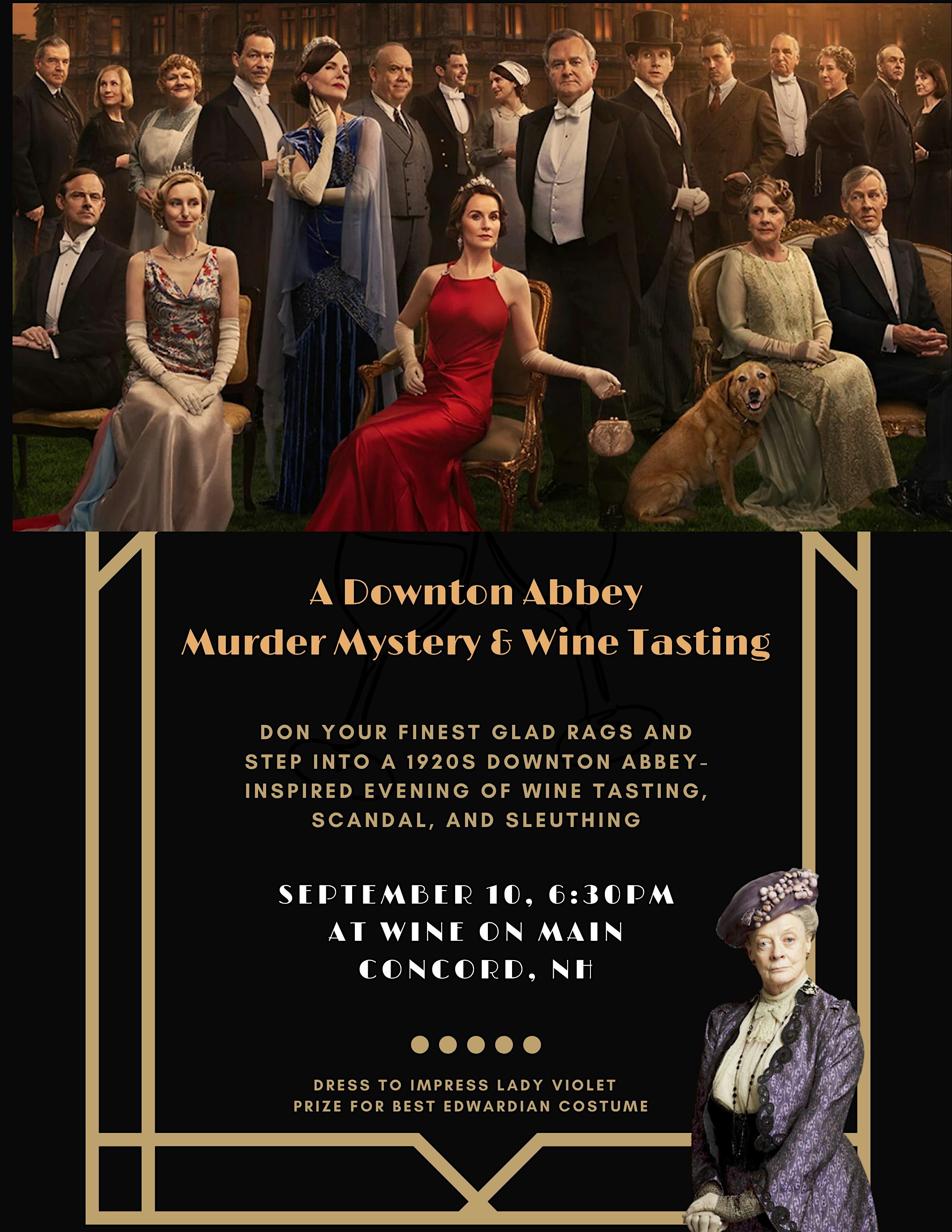 Murder at Downton: A Wine Tasting Mystery Inspired by Downton Abbey at Wine on Main, North Main Street, Concord, NH, USA – Concord, NH
