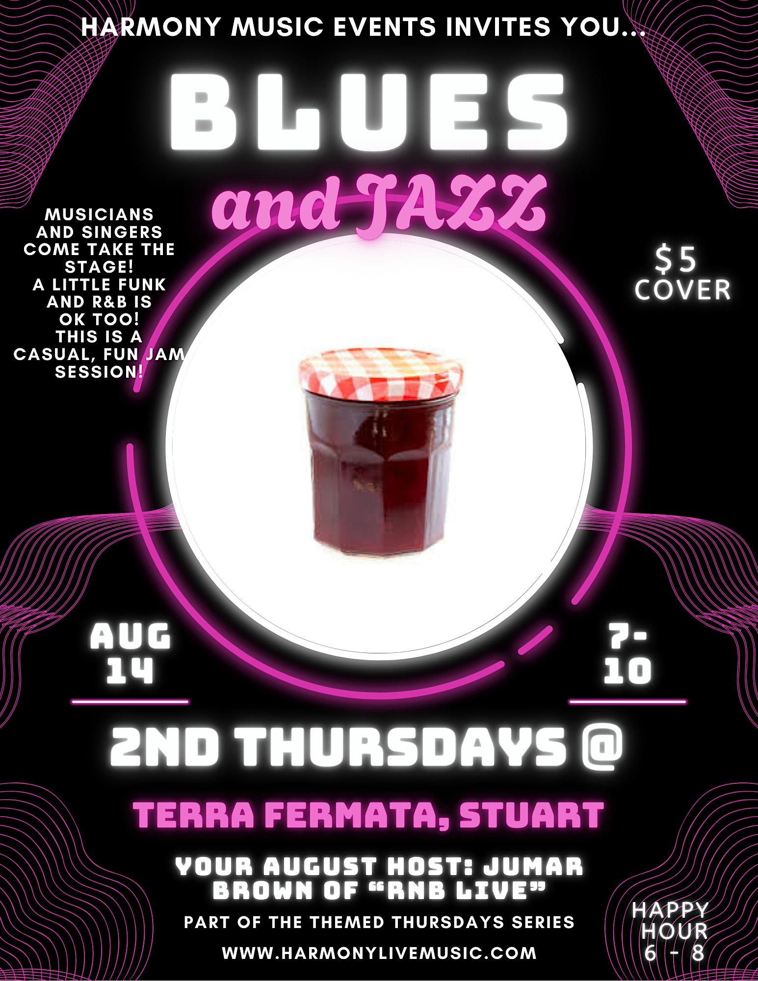 BLUES & JAZZ JAM – touch of Funk & RnB MUSICIANS AND LISTENERS WANTED :) at Terra Fermata – Stuart, FL