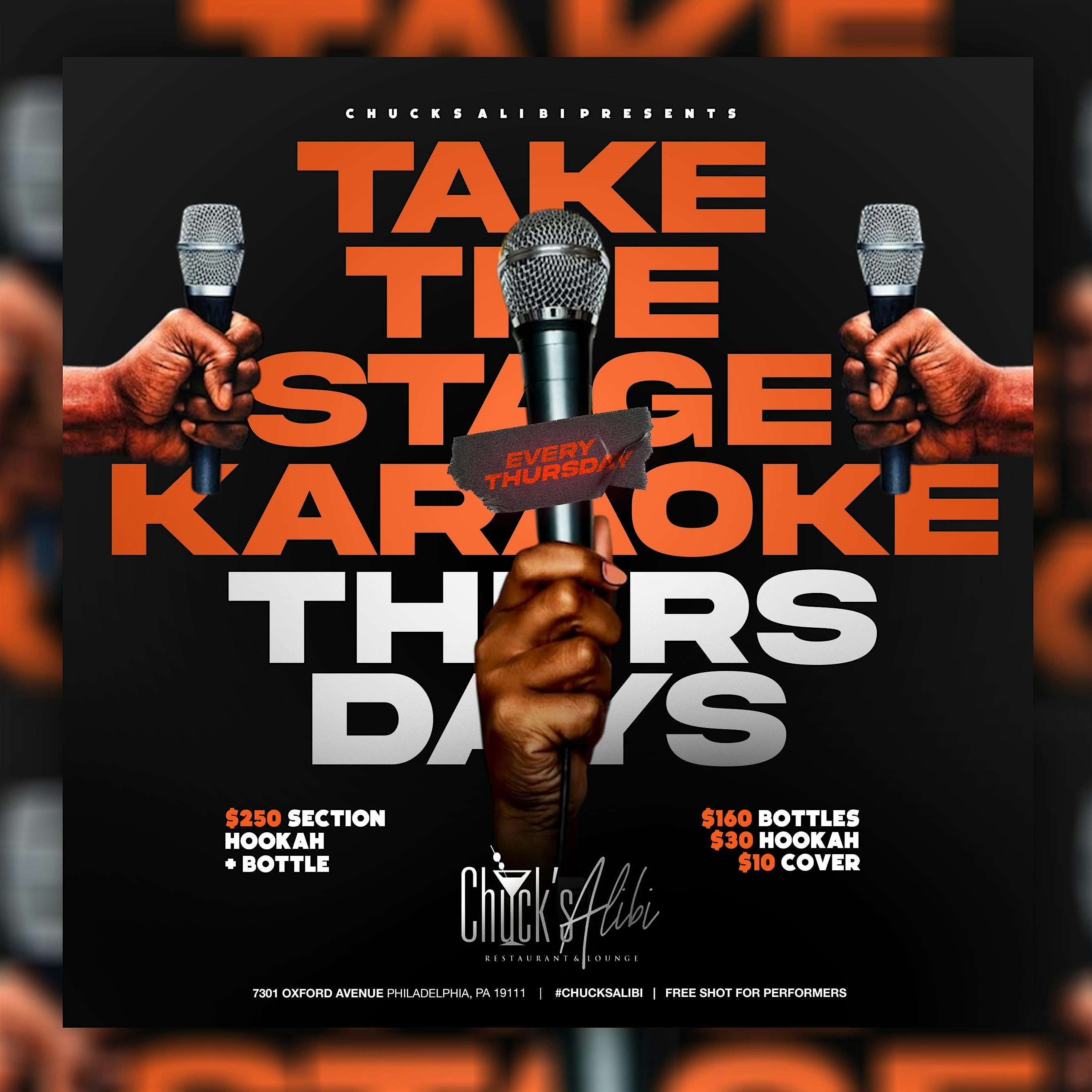 Take The Stage Thursdays at Chuck’s Alibi – Philadelphia, PA