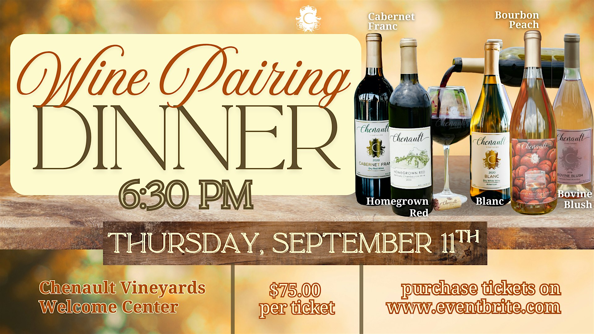 Fall Wine Pairing Dinner at Chenault Vineyards – Richmond, KY