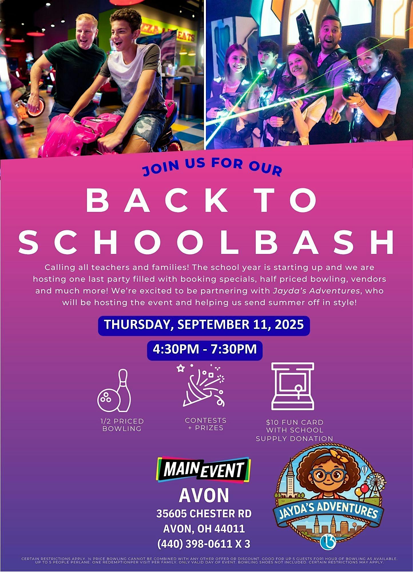 Main Event Avon – Back to School Bash at Main Event Avon – Avon, OH