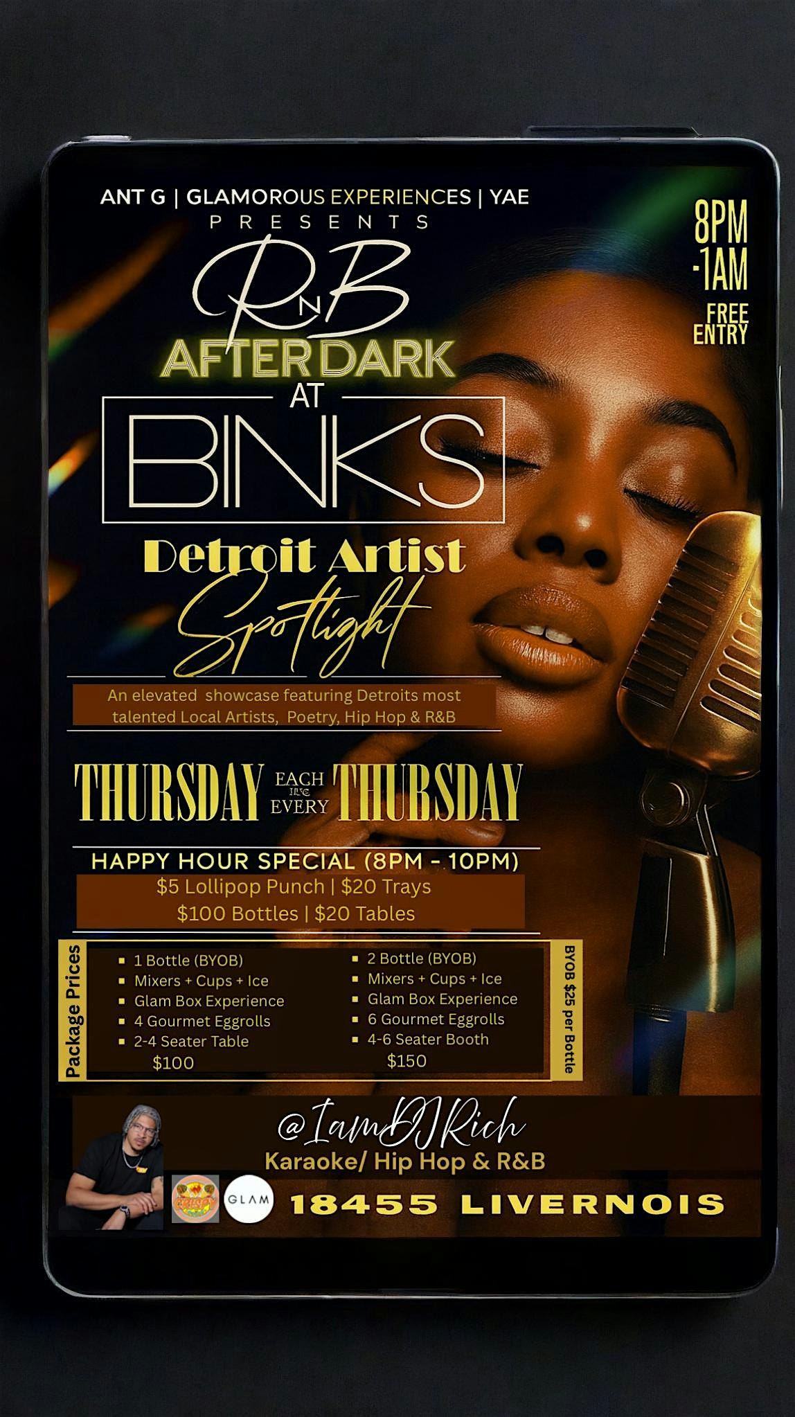 RnB After Dark at Bink’s Grill – Detroit, MI
