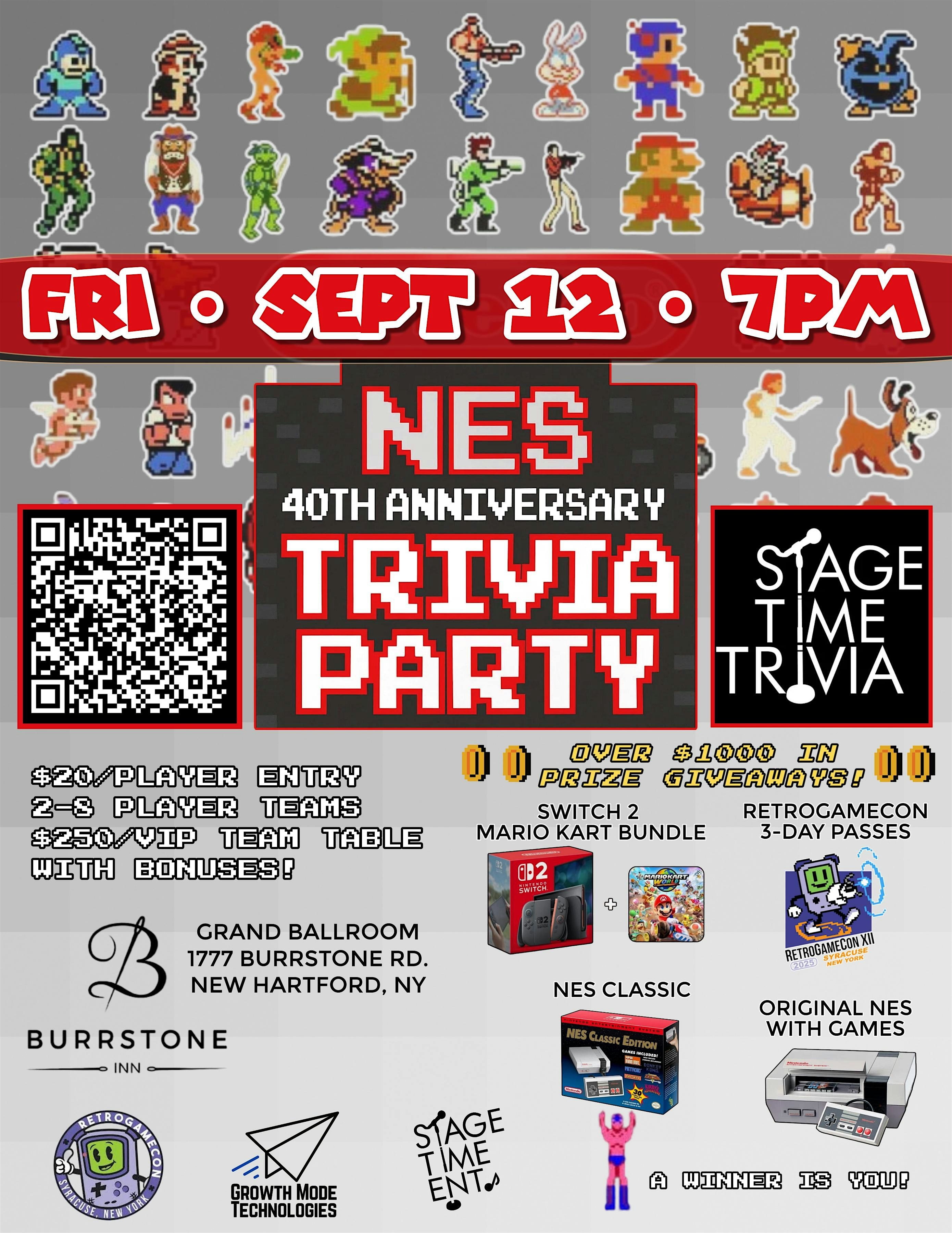 NES 40th Anniversary Trivia Party at Burrstone Inn, Ascend Hotel Collection – New Hartford, NY