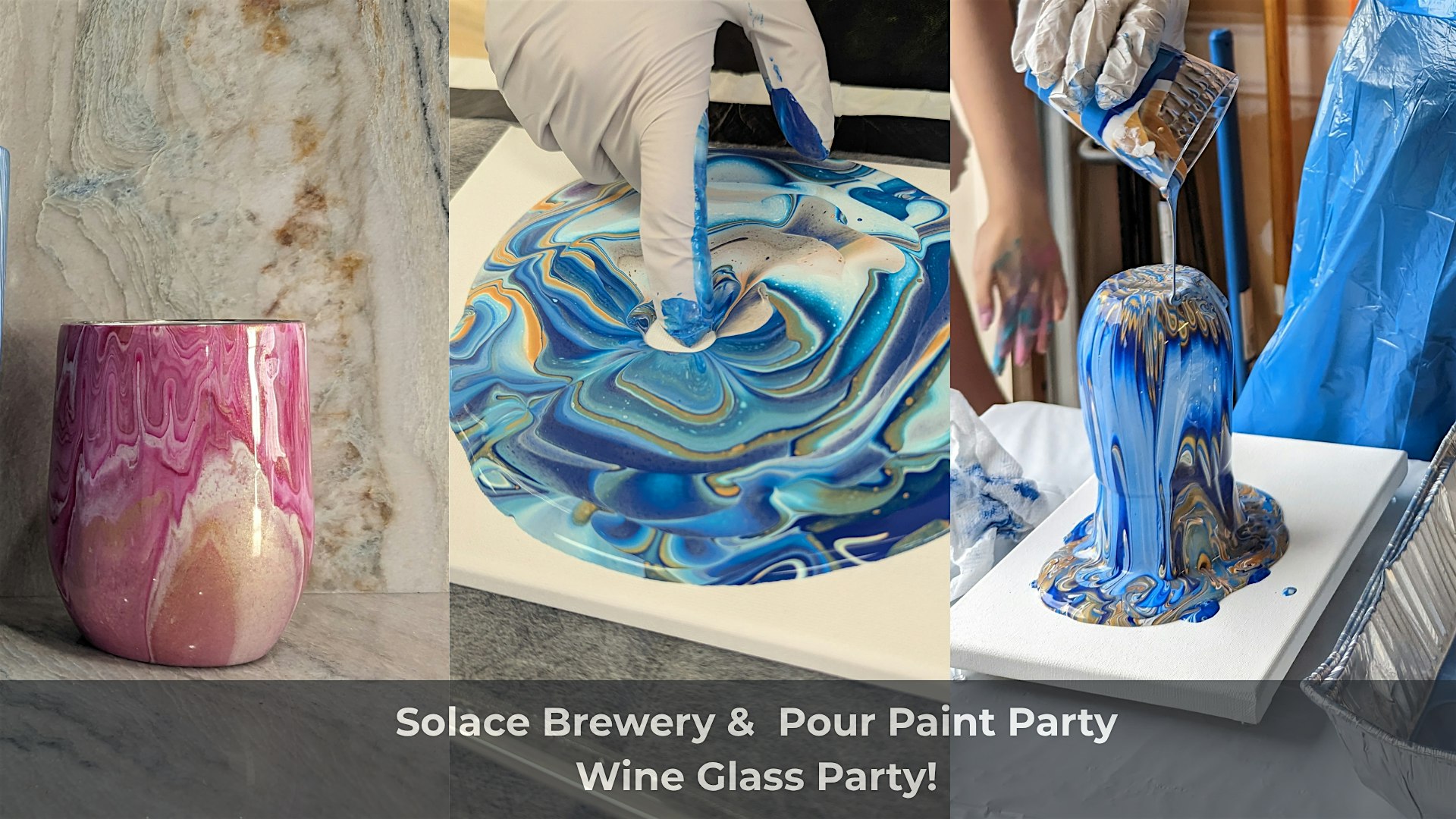 Wine Glass & Canvas Acrylic Pouring Event at Solace Brewing Company – Sterling, VA