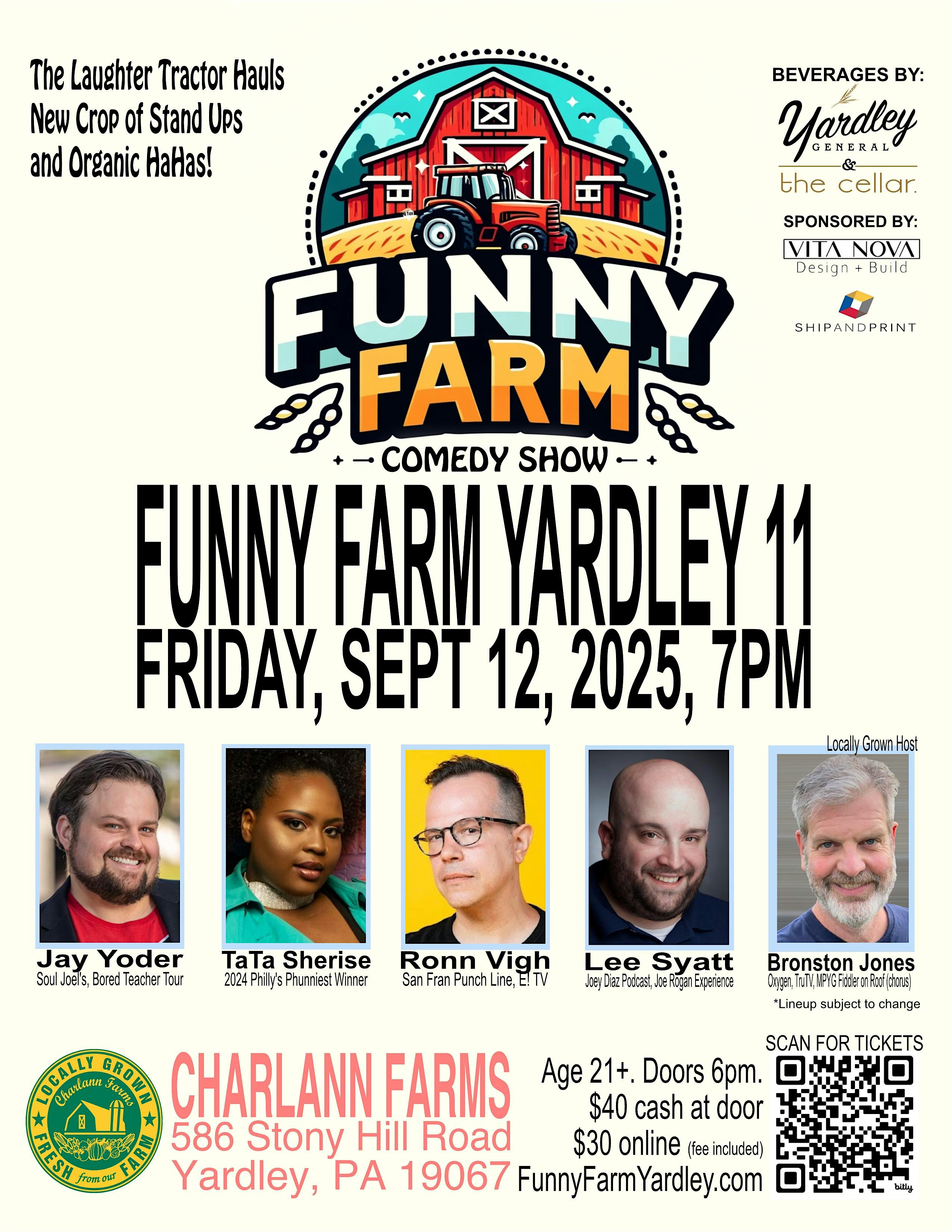 Funny Farm Yardley Stand Up Comedy #11 at Charlann Farms – Morrisville, PA