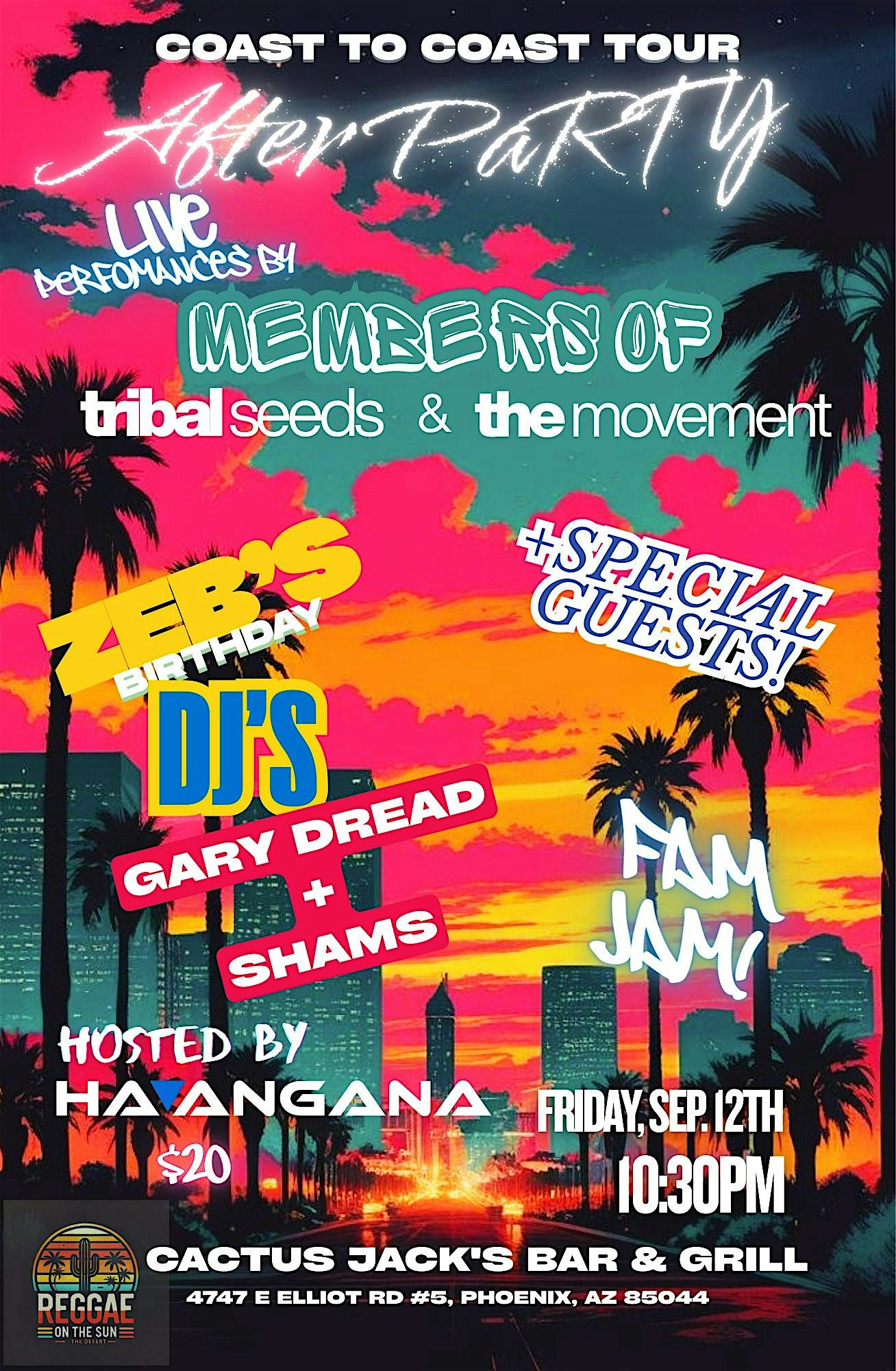 After party! Members of tribal seeds & the movement at Cactus Jack’s Bar & Grill – Phoenix, AZ