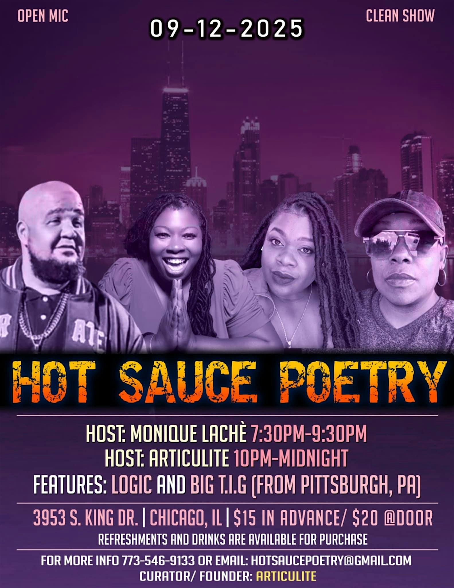 HOT SAUCE POETRY (2 Shows in One Night) at South King Drive – Chicago, IL